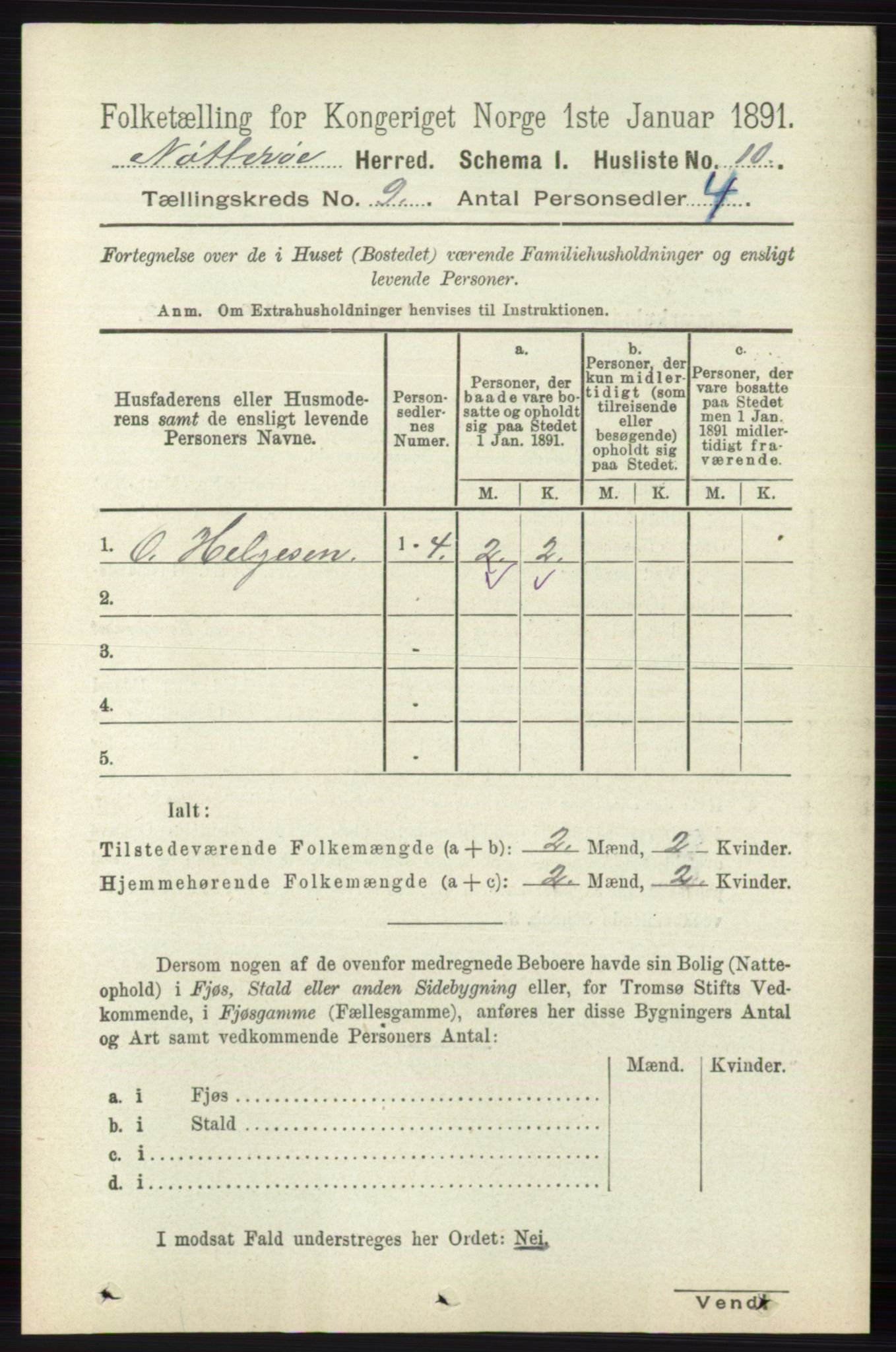 RA, 1891 census for 0722 Nøtterøy, 1891, p. 4464