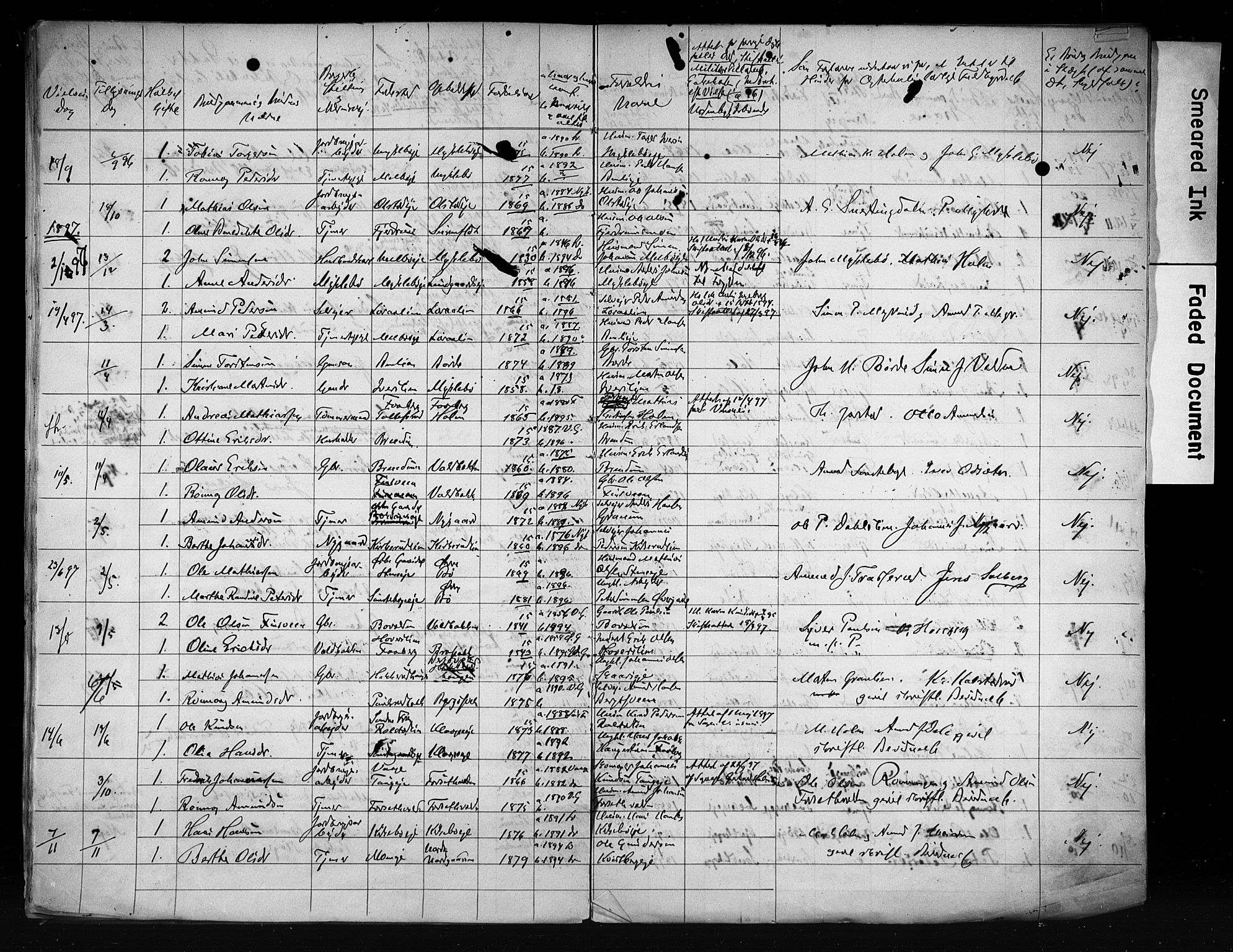 Vestre Gausdal prestekontor, SAH/PREST-094/I/Ie: Banns register no. 1, 1885-1910