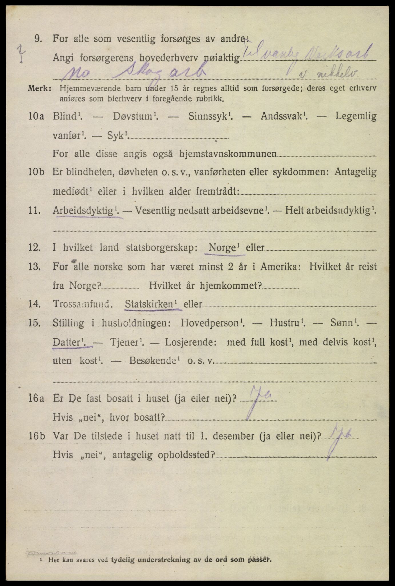 SAK, 1920 census for Hornnes, 1920, p. 950