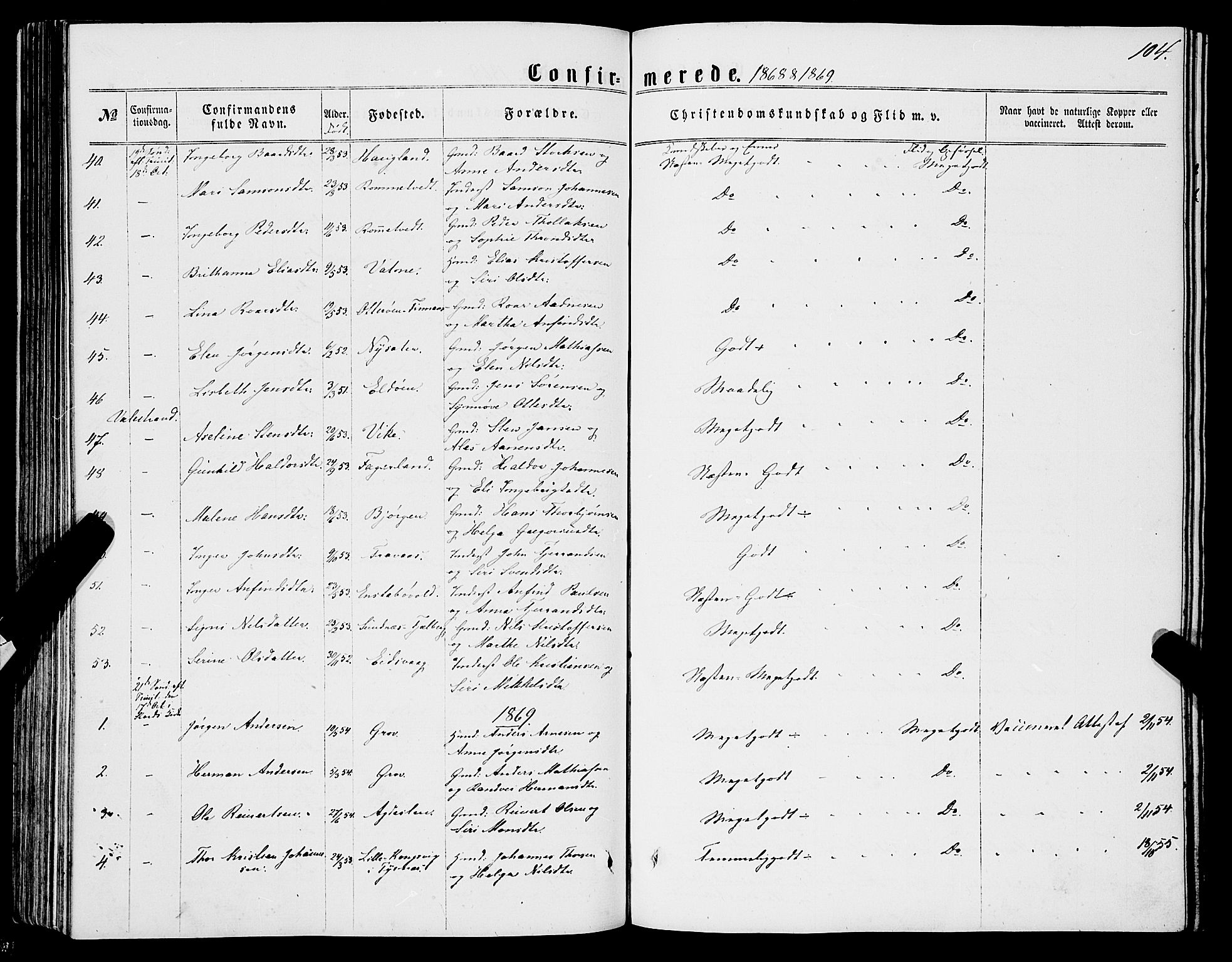 Stord sokneprestembete, SAB/A-78201/H/Haa: Parish register (official) no. B 1, 1862-1877, p. 104