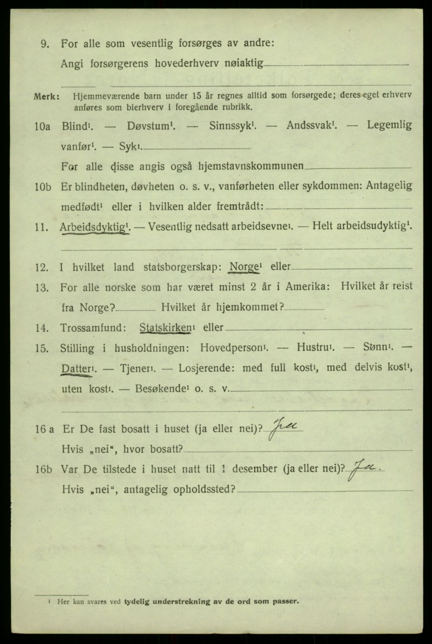 SAB, 1920 census for Granvin, 1920, p. 1383