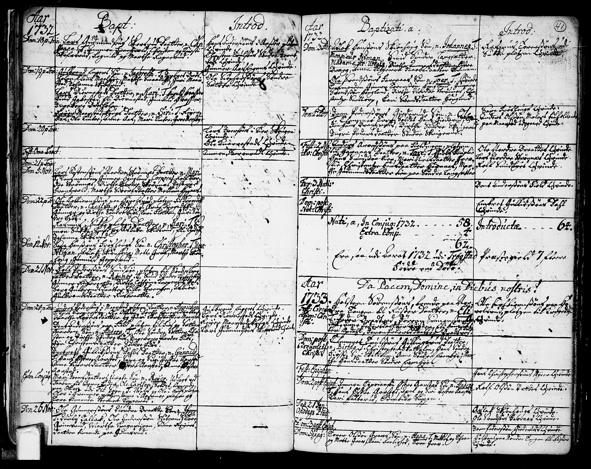 Trøgstad prestekontor Kirkebøker, AV/SAO-A-10925/F/Fa/L0003: Parish register (official) no. I 3, 1721-1749, p. 41