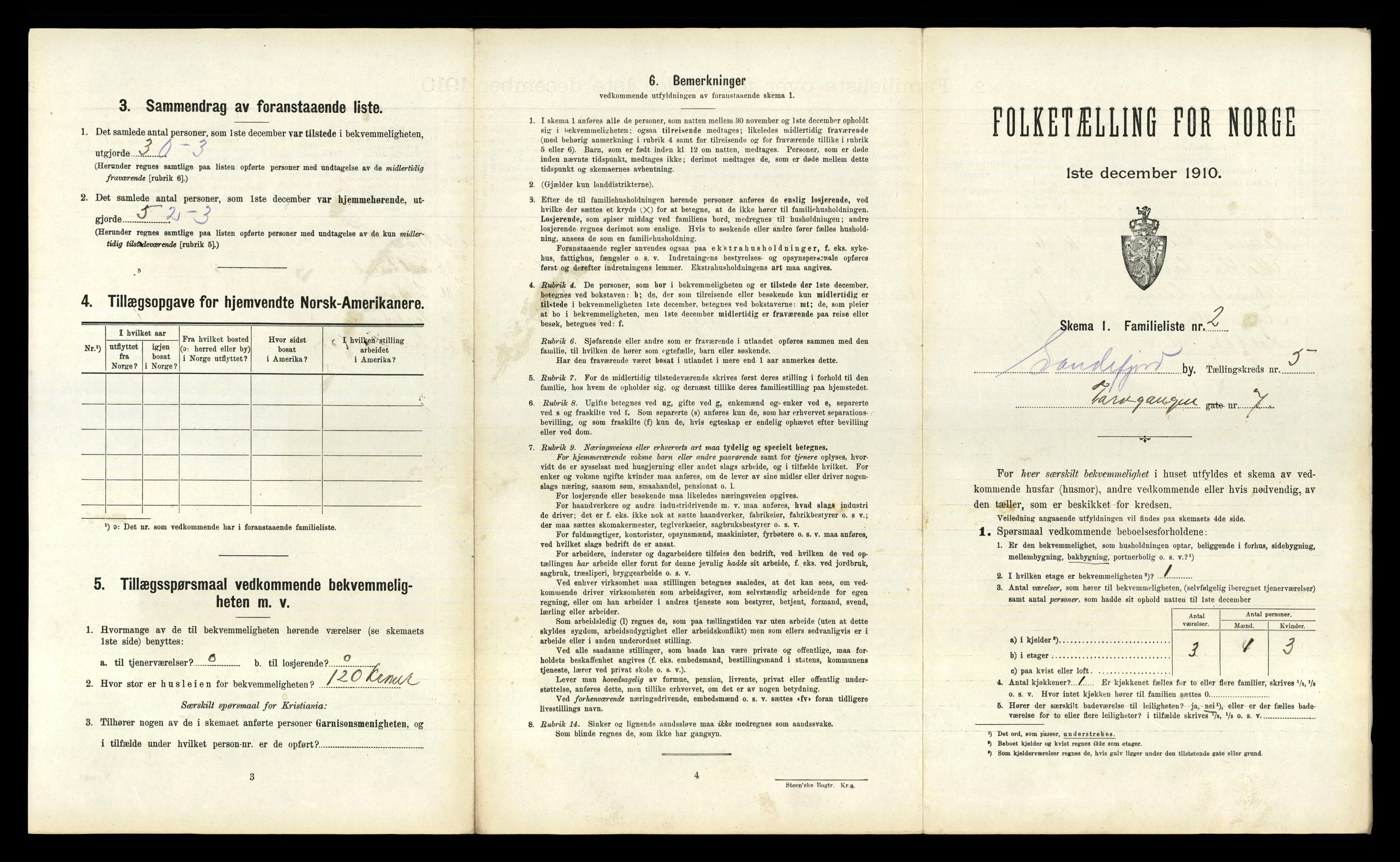 RA, 1910 census for Sandefjord, 1910, p. 1628