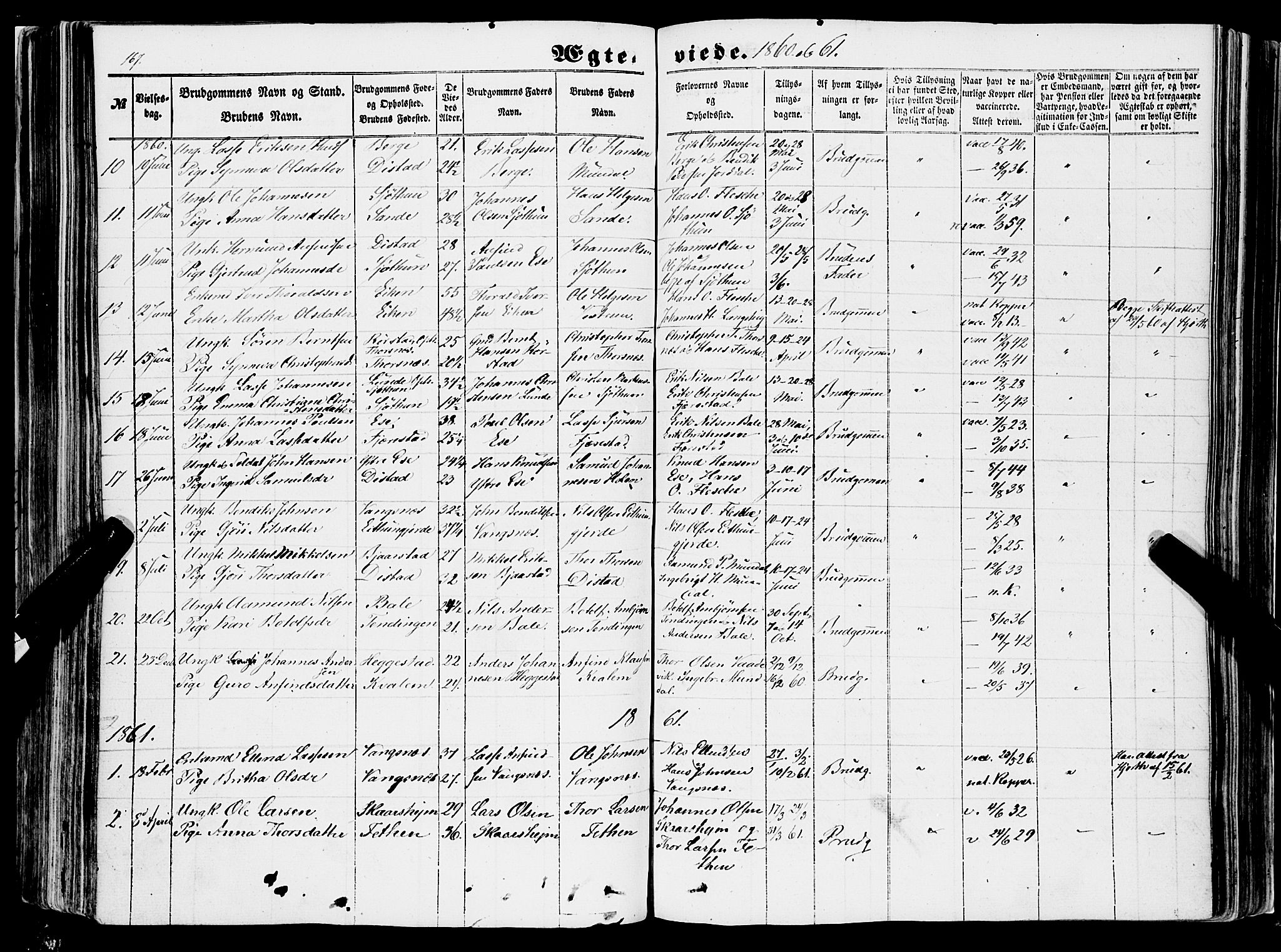 Balestrand sokneprestembete, AV/SAB-A-79601/H/Haa/Haaa/L0002: Parish register (official) no. A 2, 1847-1866, p. 167