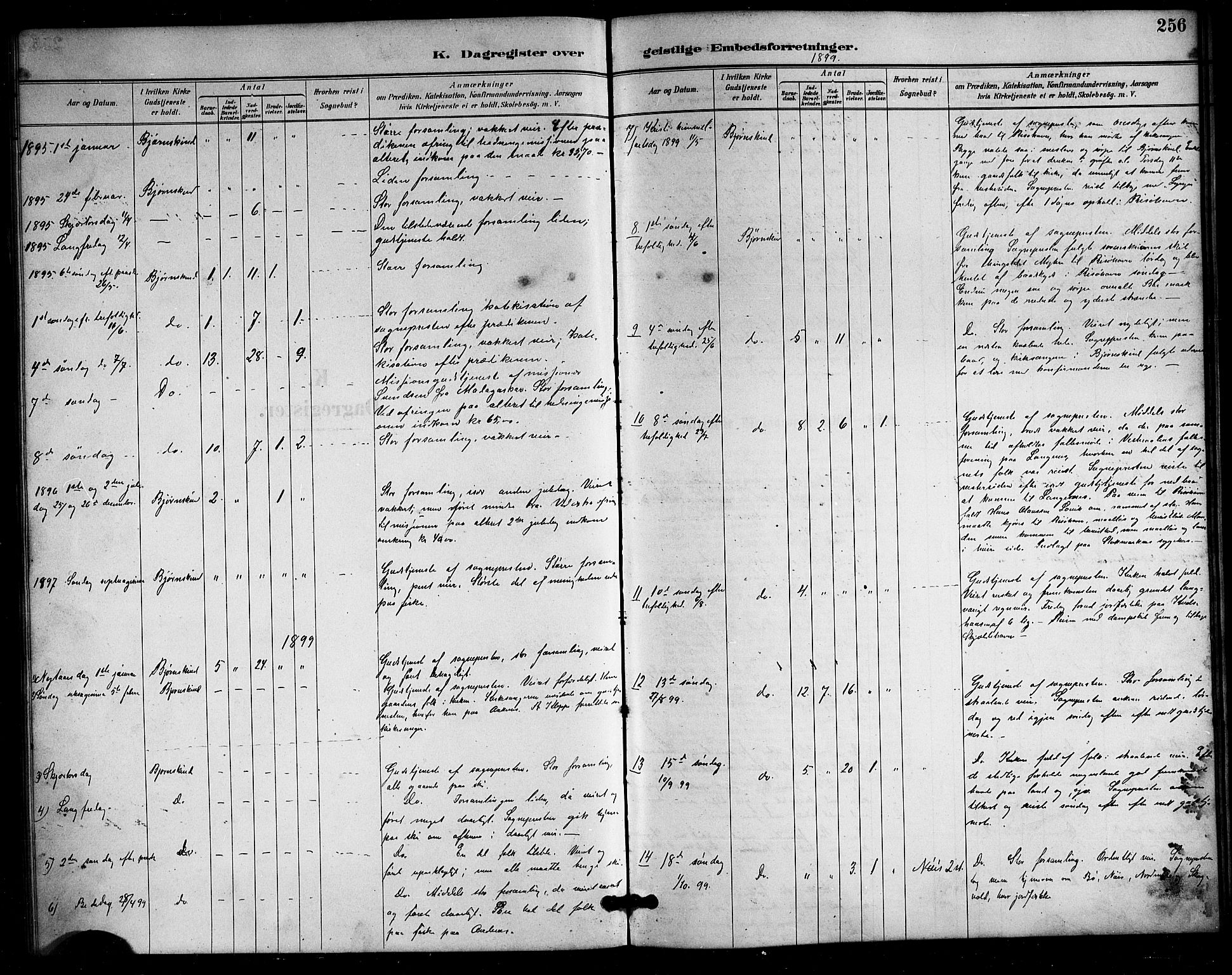 Ministerialprotokoller, klokkerbøker og fødselsregistre - Nordland, AV/SAT-A-1459/898/L1427: Parish register (copy) no. 898C02, 1887-1917, p. 256