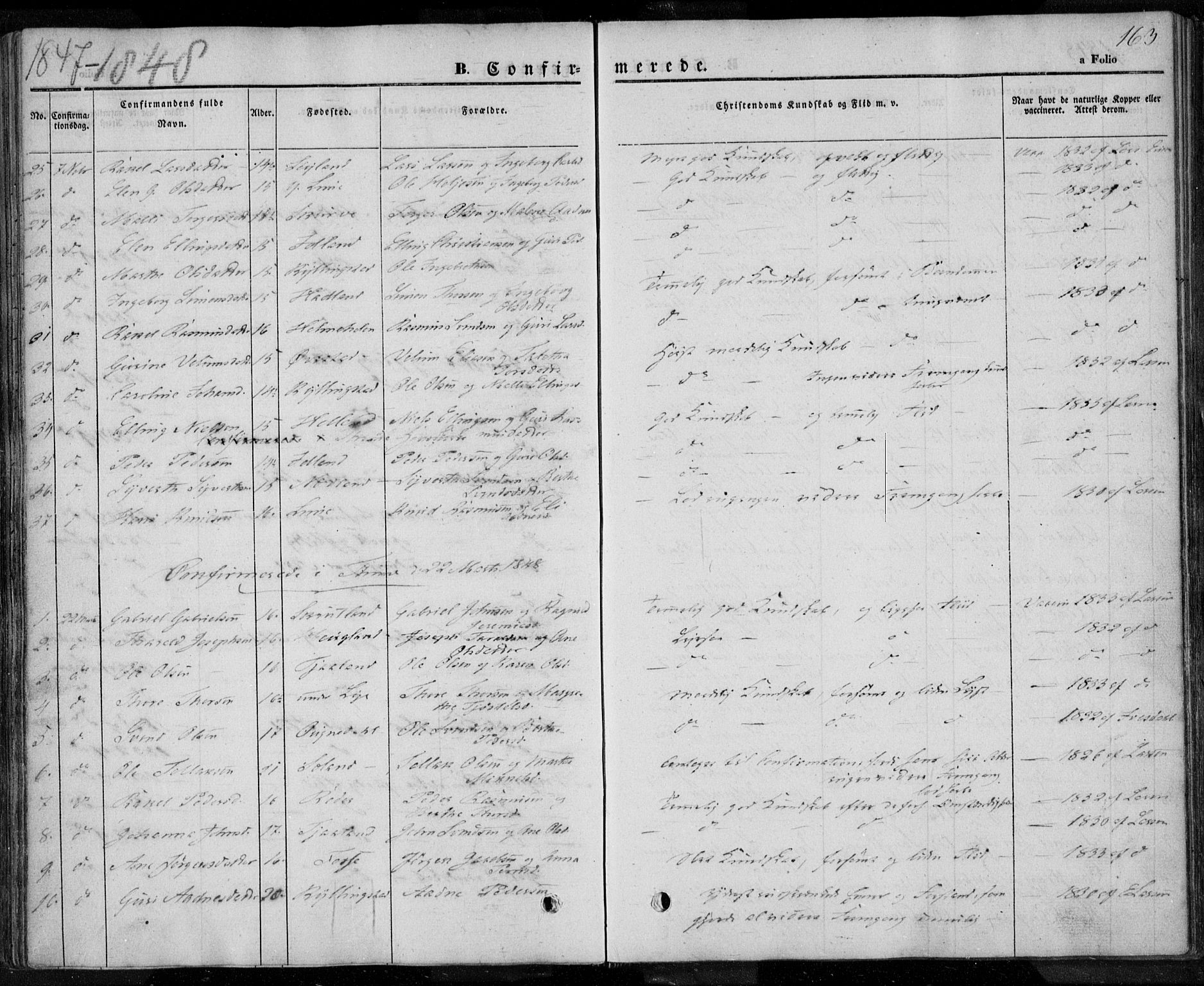 Lye sokneprestkontor, AV/SAST-A-101794/001/30BA/L0005: Parish register (official) no. A 5.1, 1842-1855, p. 163