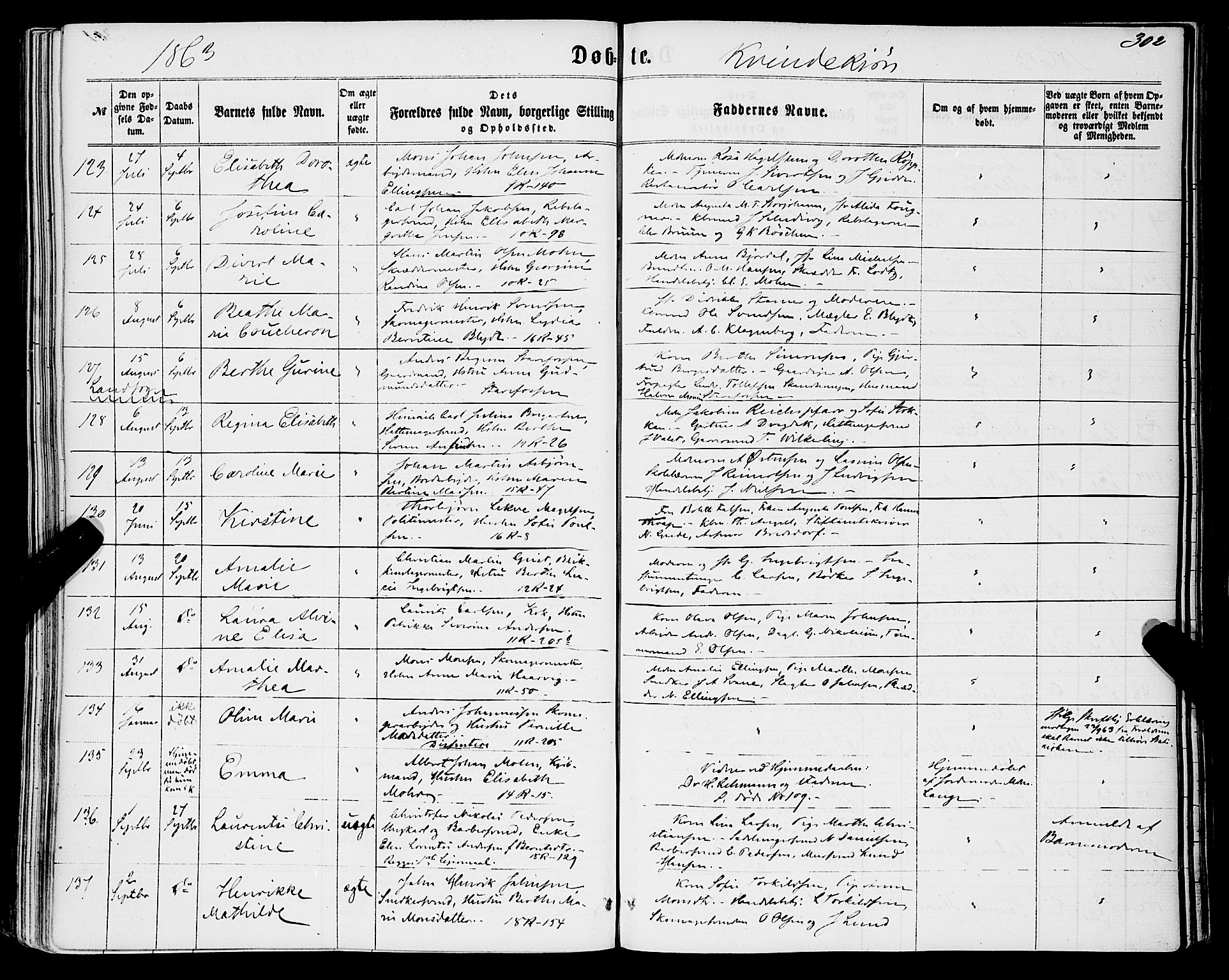 Domkirken sokneprestembete, AV/SAB-A-74801/H/Haa/L0021: Parish register (official) no. B 4, 1859-1871, p. 302