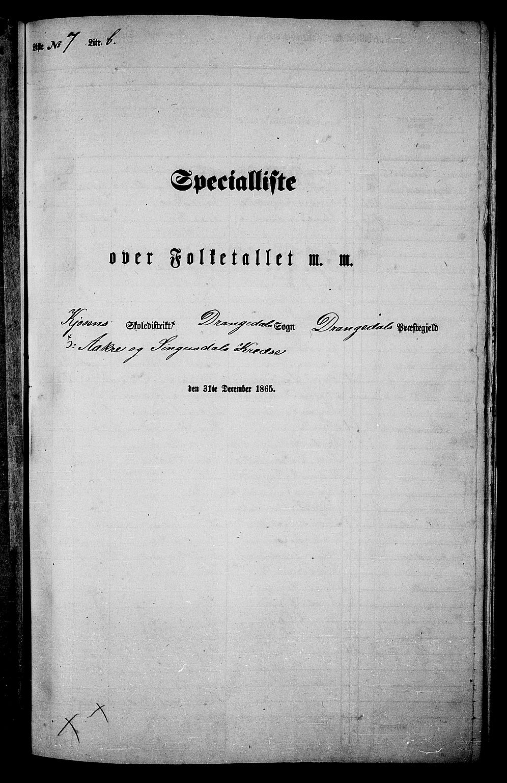 RA, 1865 census for Drangedal, 1865, p. 94