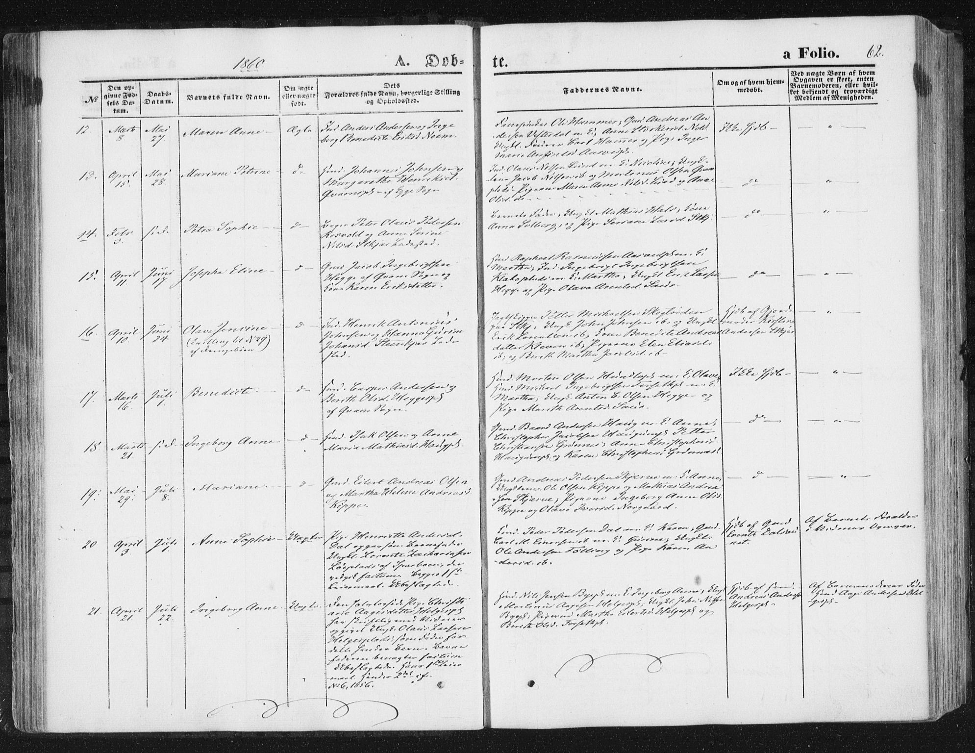 Ministerialprotokoller, klokkerbøker og fødselsregistre - Nord-Trøndelag, SAT/A-1458/746/L0447: Parish register (official) no. 746A06, 1860-1877, p. 62