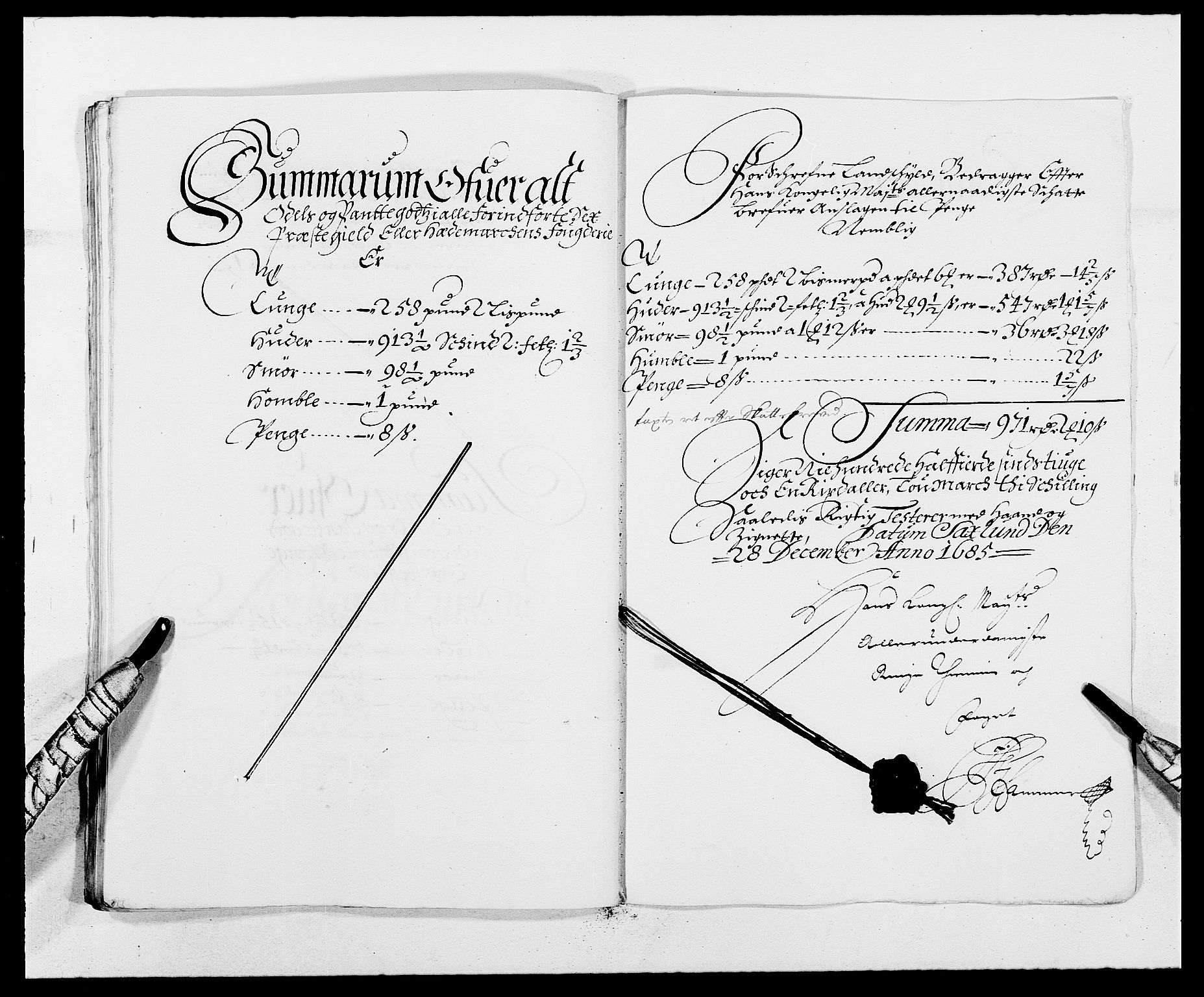 Rentekammeret inntil 1814, Reviderte regnskaper, Fogderegnskap, AV/RA-EA-4092/R16/L1026: Fogderegnskap Hedmark, 1685, p. 101