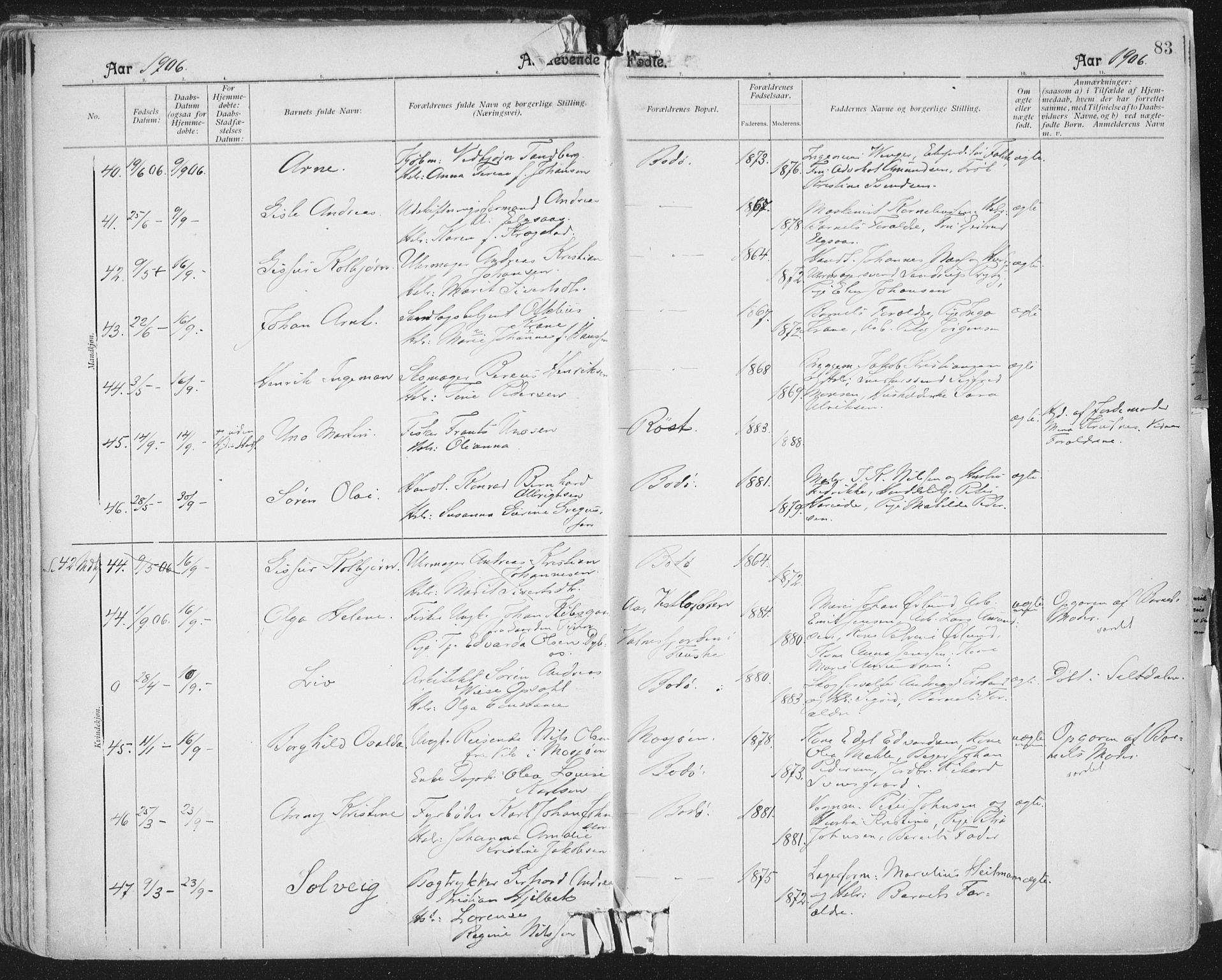 Ministerialprotokoller, klokkerbøker og fødselsregistre - Nordland, AV/SAT-A-1459/801/L0011: Parish register (official) no. 801A11, 1900-1916, p. 83