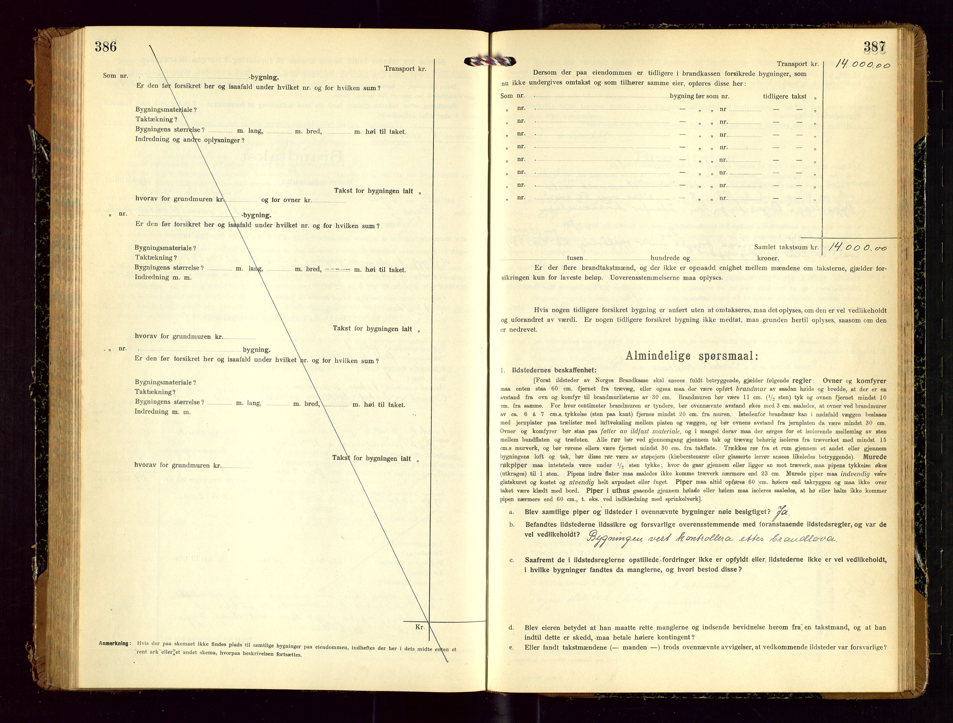 Time lensmannskontor, SAST/A-100420/Gob/L0002: Branntakstprotokoll, 1919-1952, p. 386-387