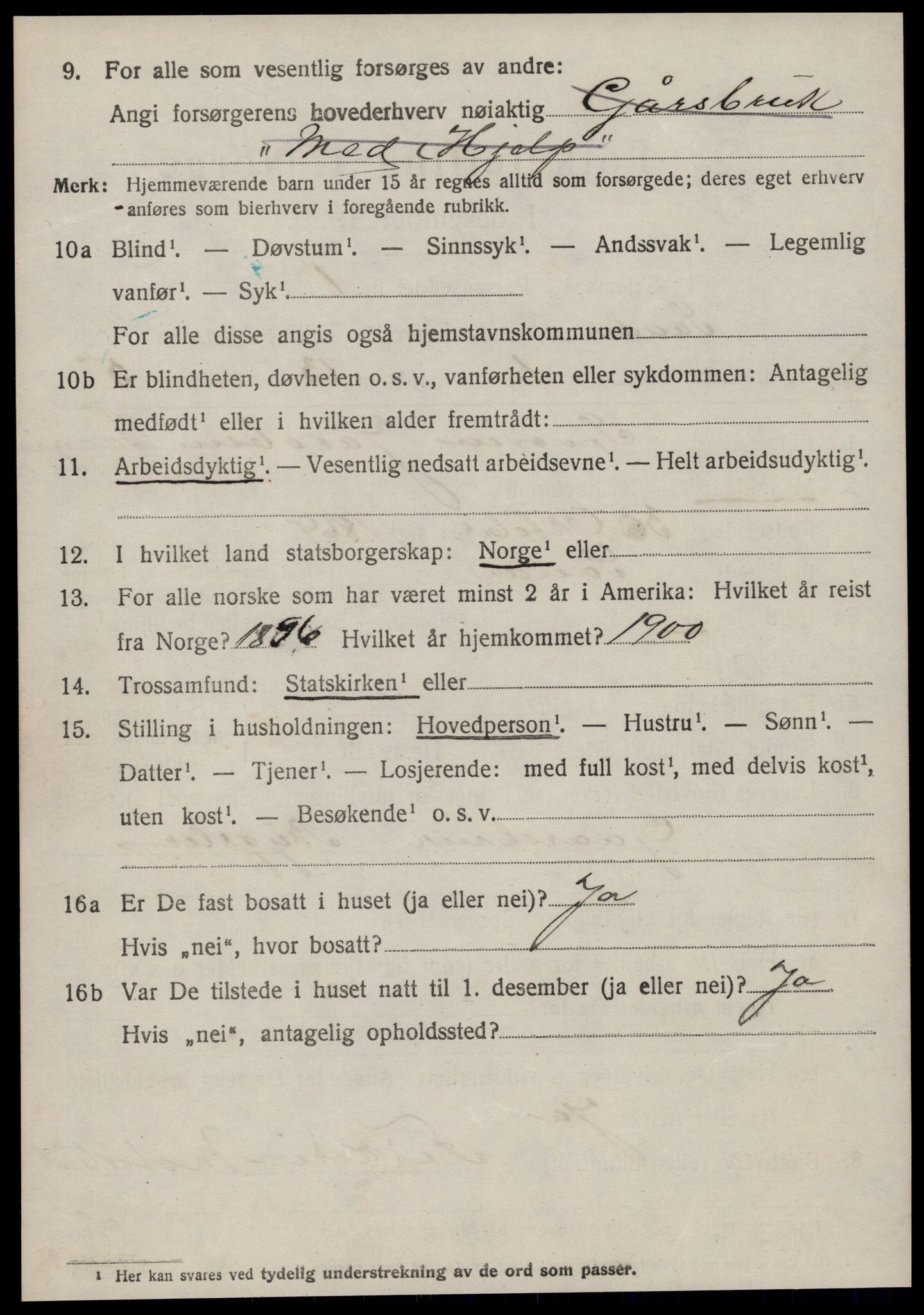 SAT, 1920 census for Sande (MR), 1920, p. 5095