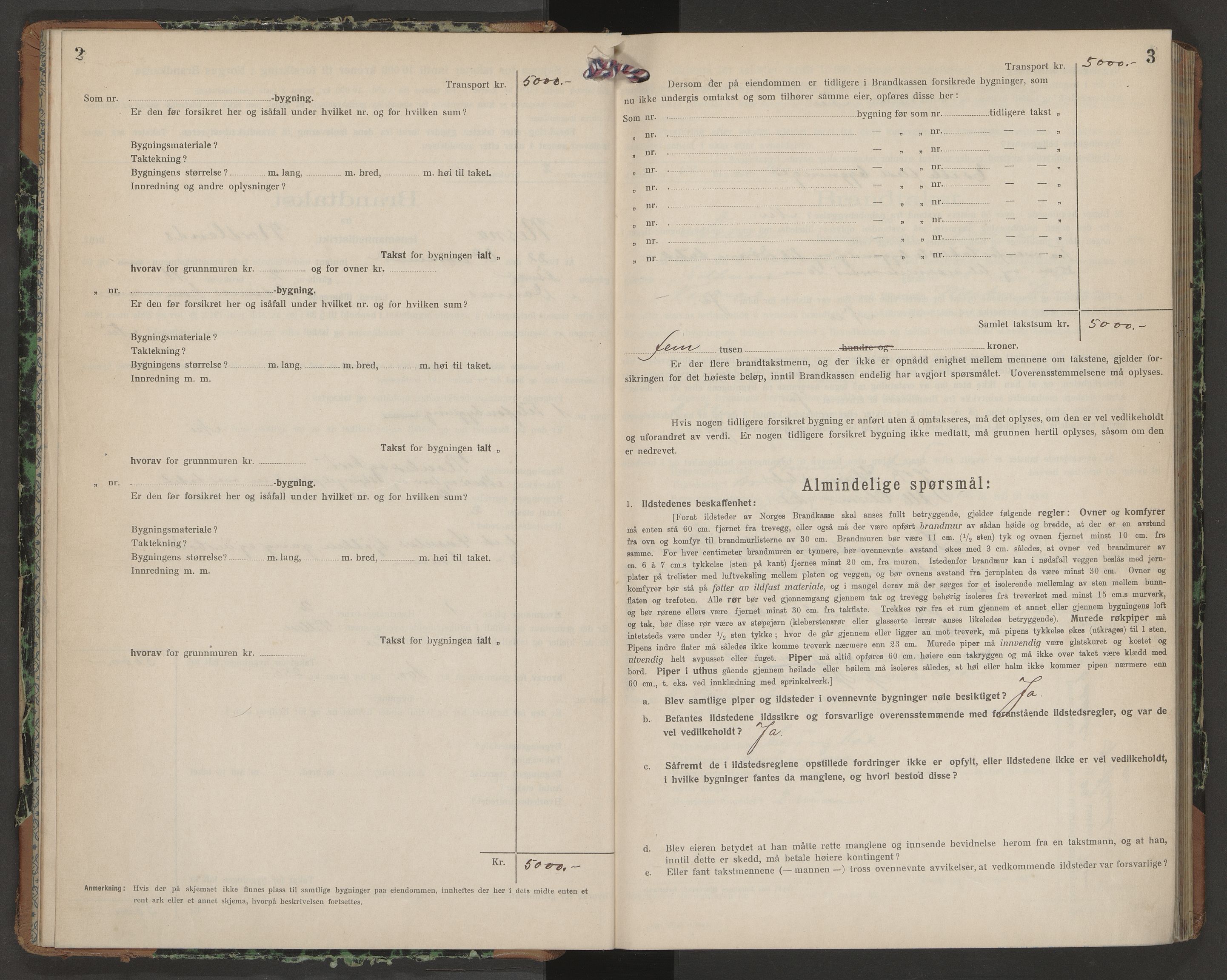 Norges Brannkasse Nesna, AV/SAT-A-5575/Fb/L0006: Branntakstprotokoll, 1922-1926