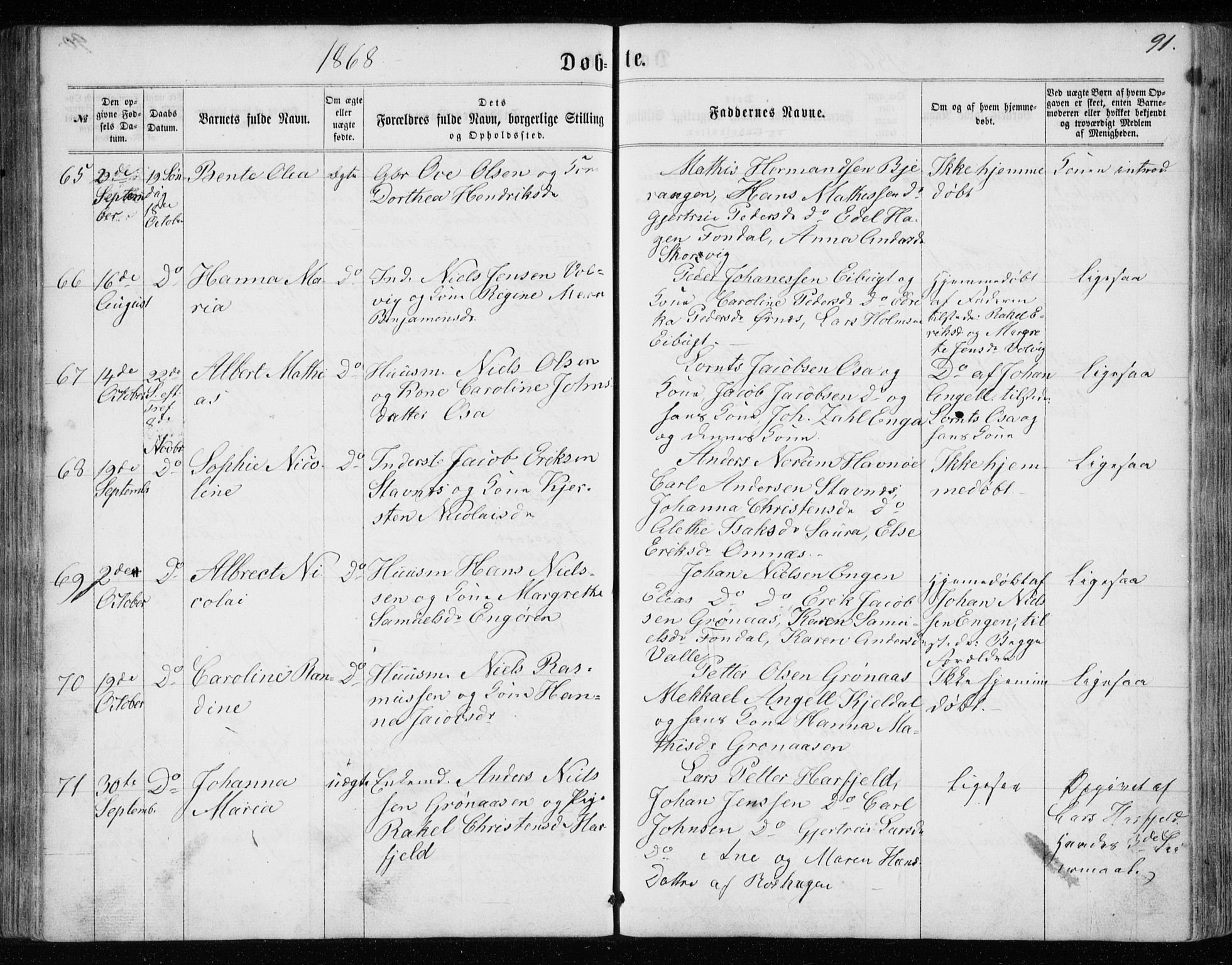 Ministerialprotokoller, klokkerbøker og fødselsregistre - Nordland, AV/SAT-A-1459/843/L0634: Parish register (copy) no. 843C03, 1860-1884, p. 91