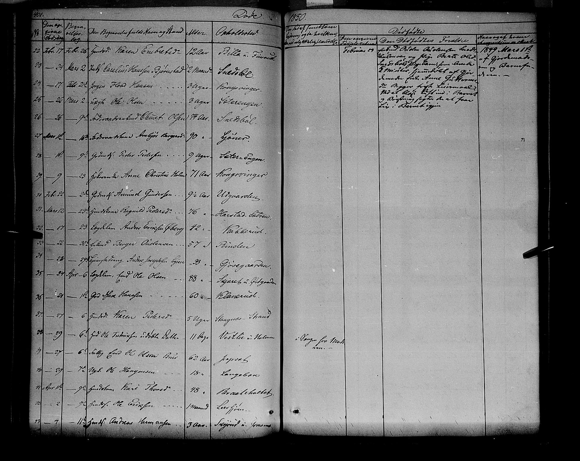 Vinger prestekontor, AV/SAH-PREST-024/H/Ha/Haa/L0009: Parish register (official) no. 9, 1847-1855, p. 401