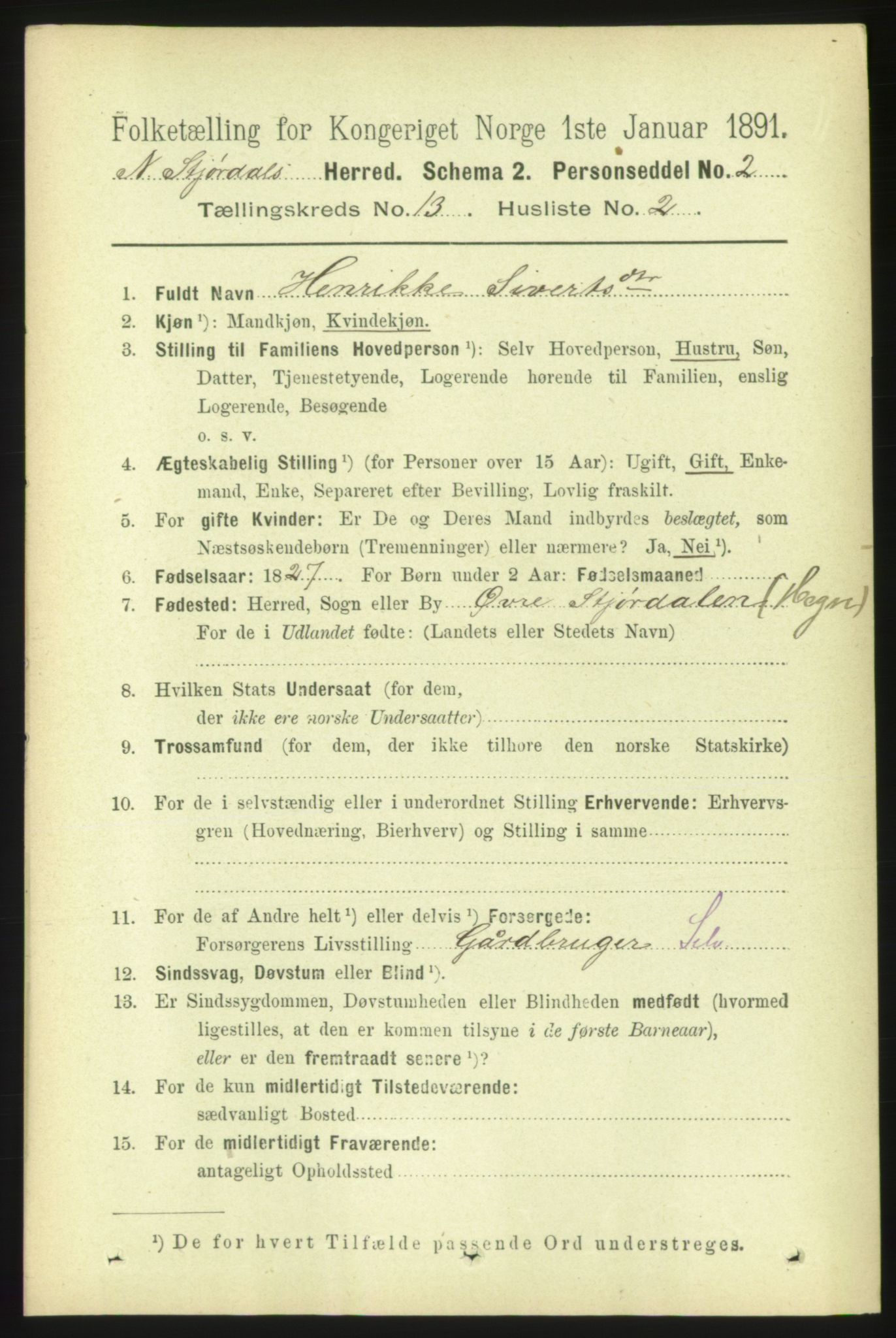 RA, 1891 census for 1714 Nedre Stjørdal, 1891, p. 6227