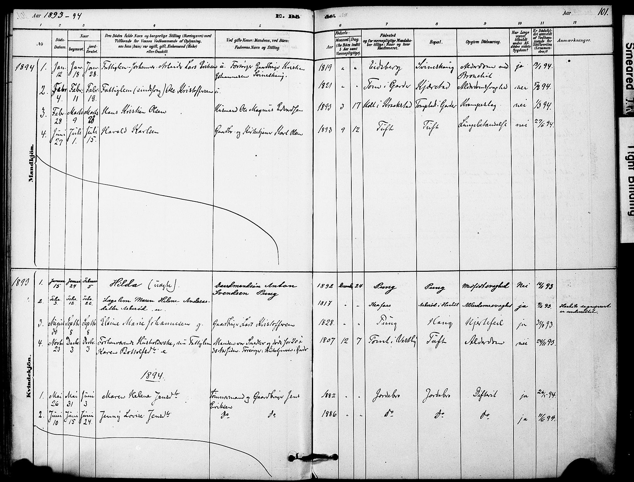 Vestby prestekontor Kirkebøker, SAO/A-10893/F/Fa/L0011: Parish register (official) no. I 11, 1878-1913, p. 101