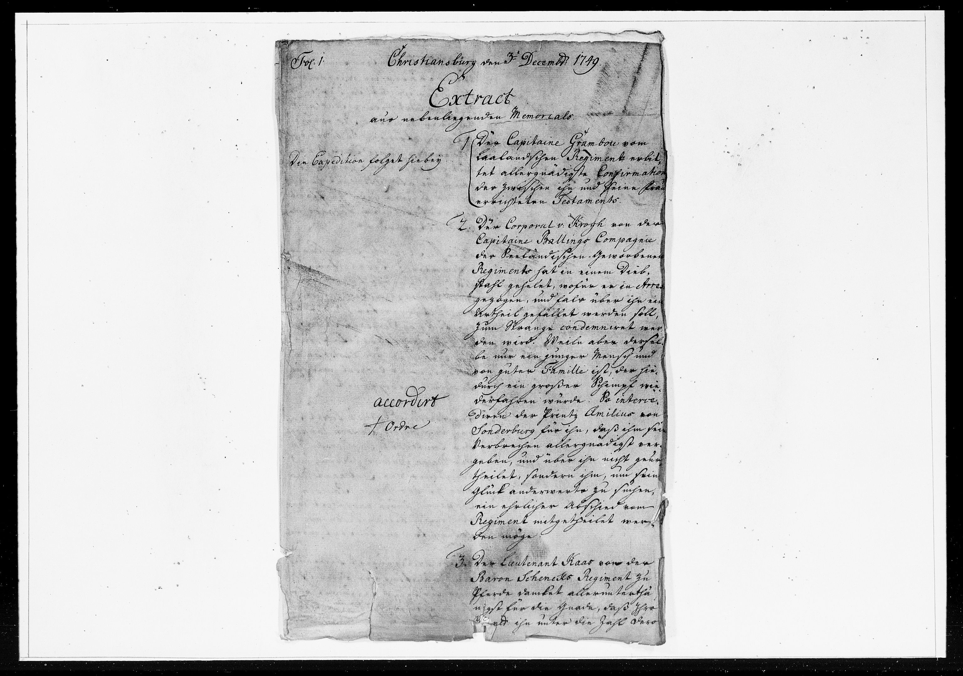 Krigskollegiet, Krigskancelliet, DRA/A-0006/-/1211-1217: Refererede sager, 1749, p. 317