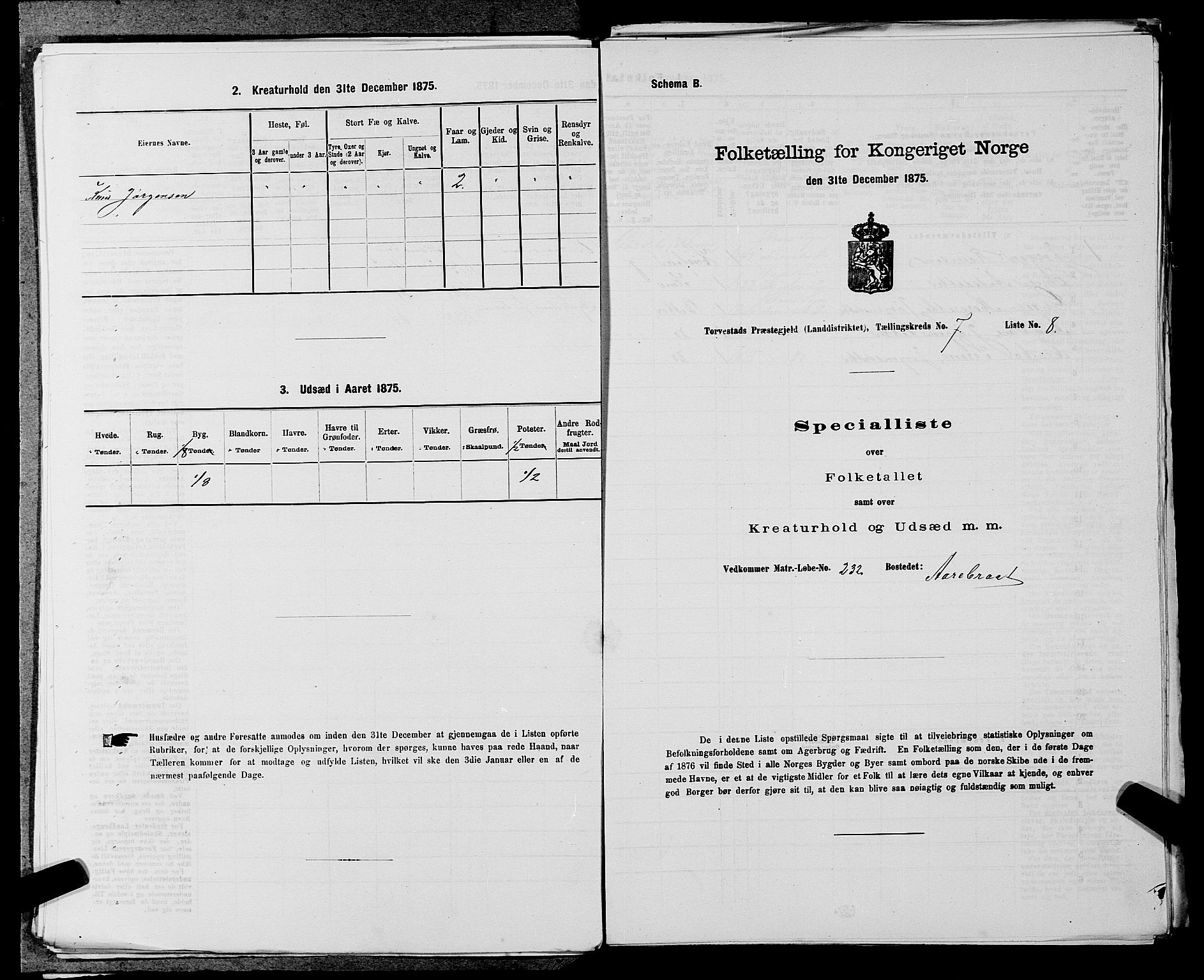 SAST, 1875 census for 1152L Torvastad/Torvastad, Skåre og Utsira, 1875, p. 911