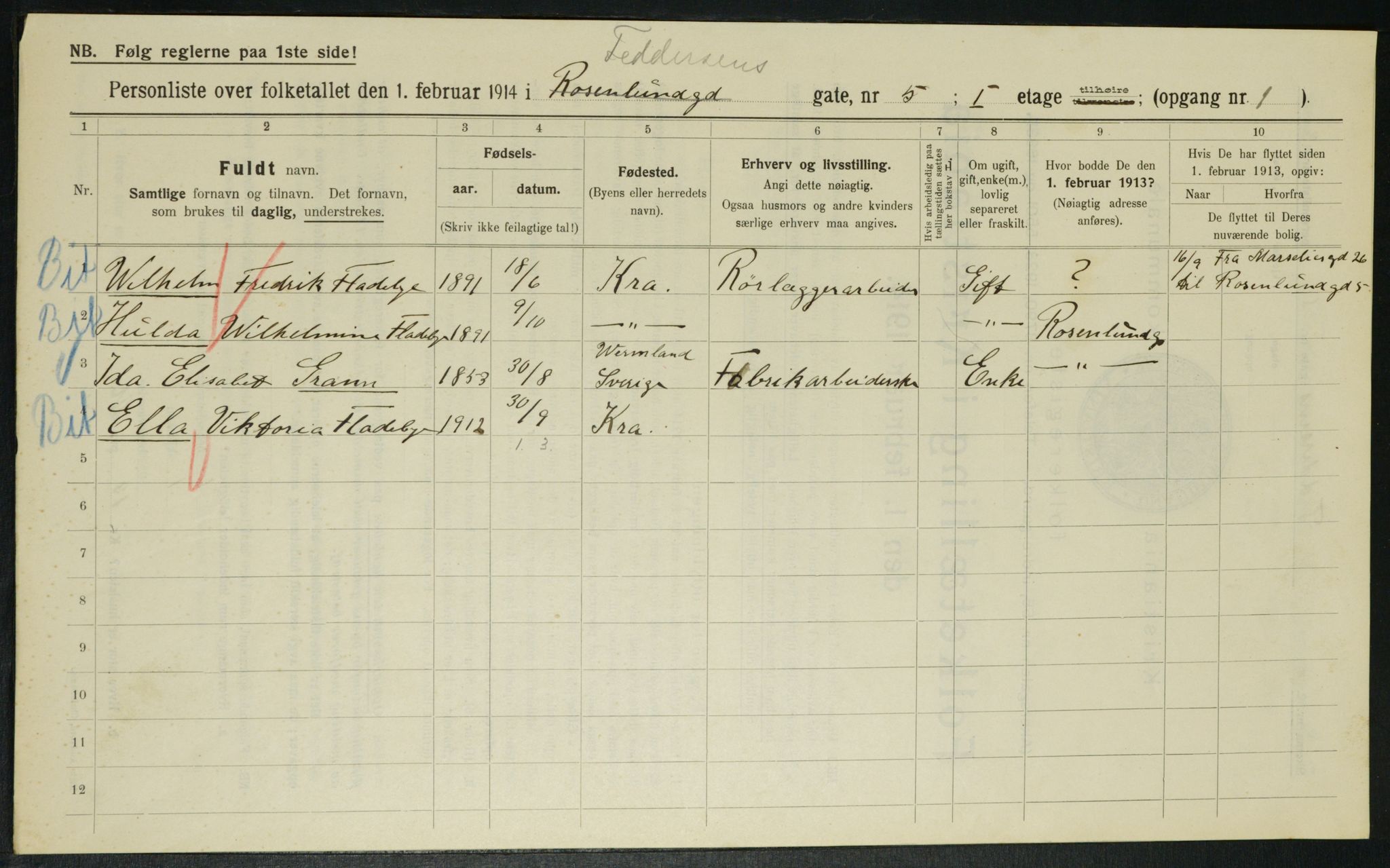 OBA, Municipal Census 1914 for Kristiania, 1914, p. 24225