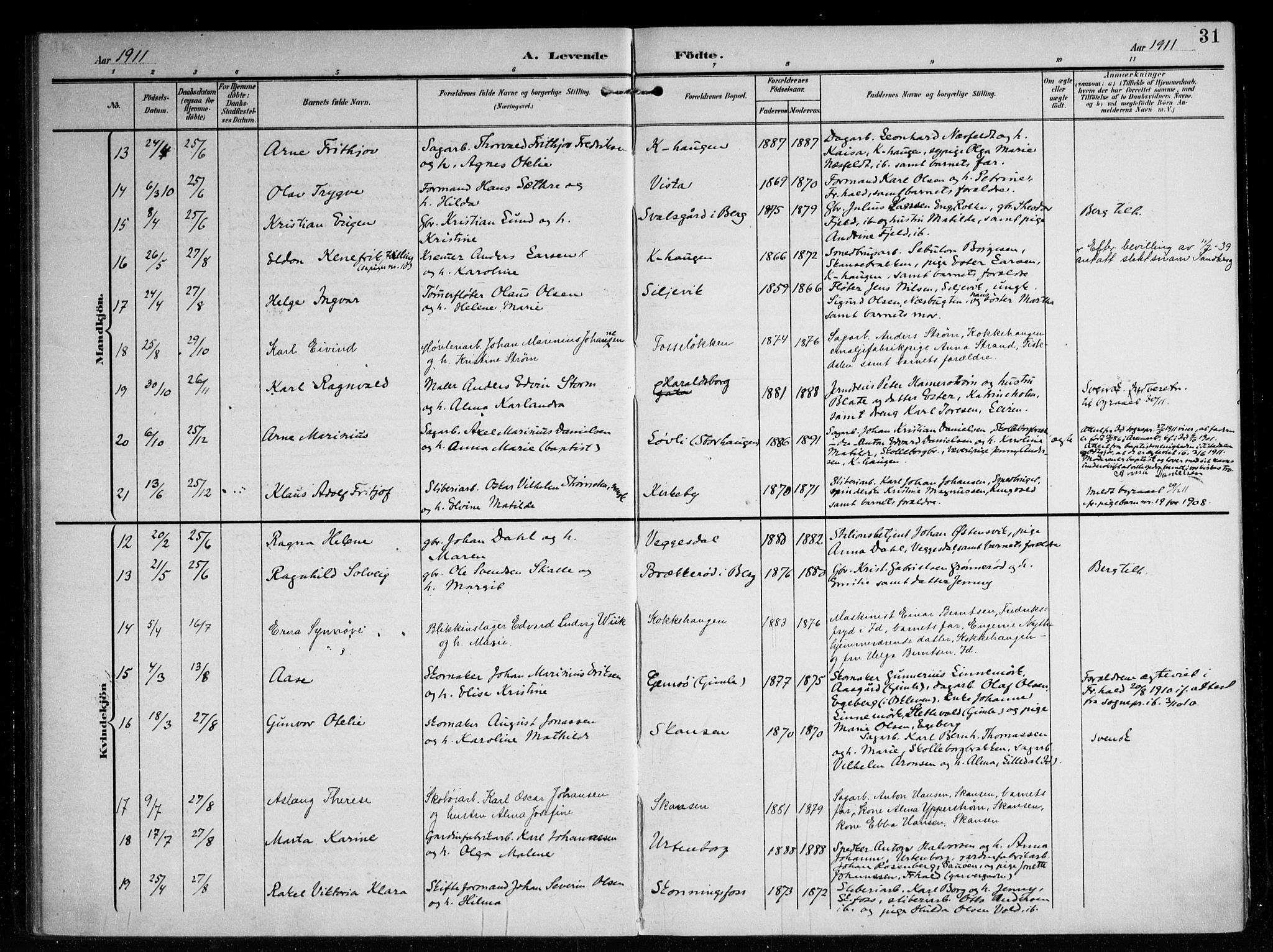 Berg prestekontor Kirkebøker, SAO/A-10902/F/Fb/L0003: Parish register (official) no. II 3, 1903-1919, p. 31