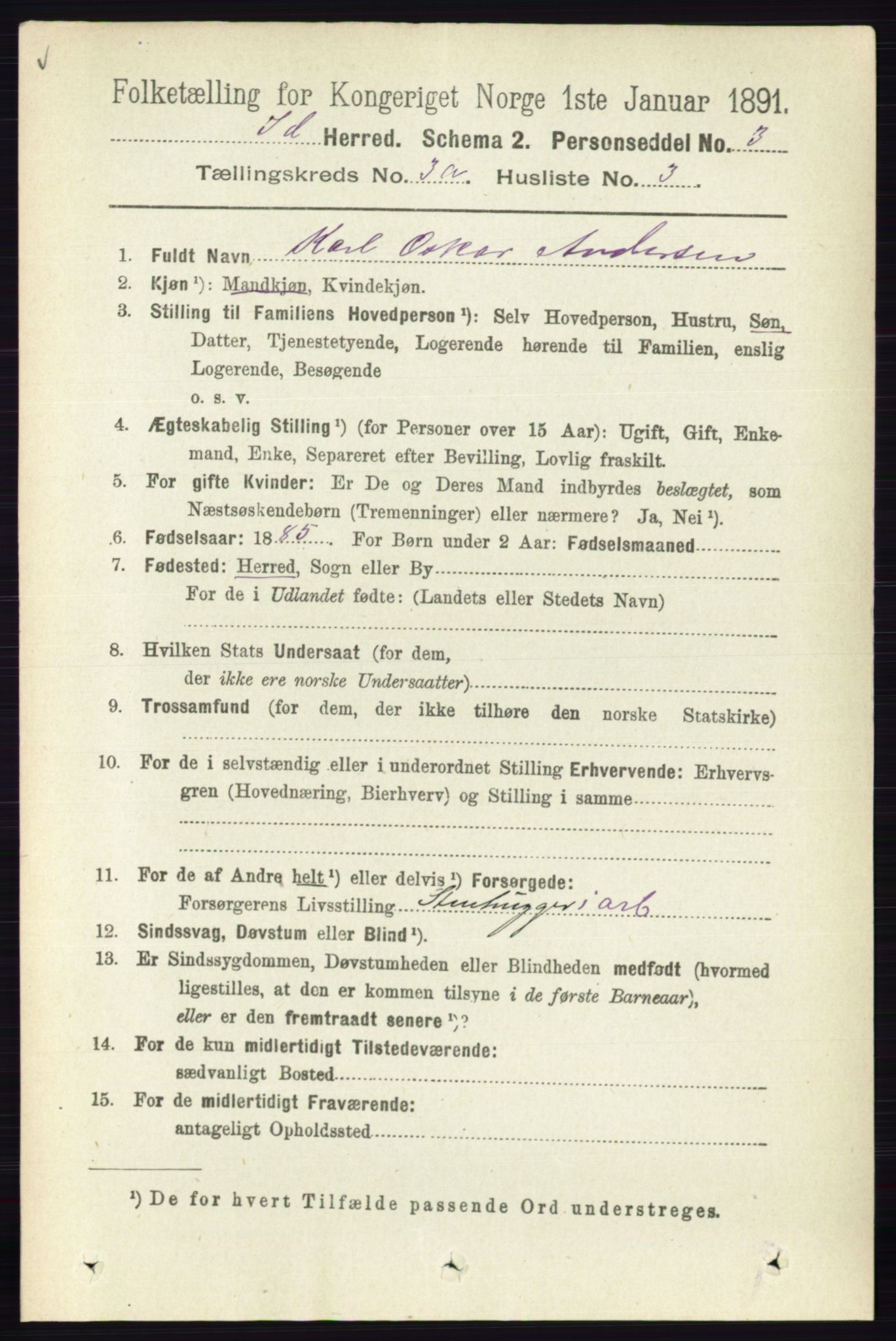 RA, 1891 census for 0117 Idd, 1891, p. 2158