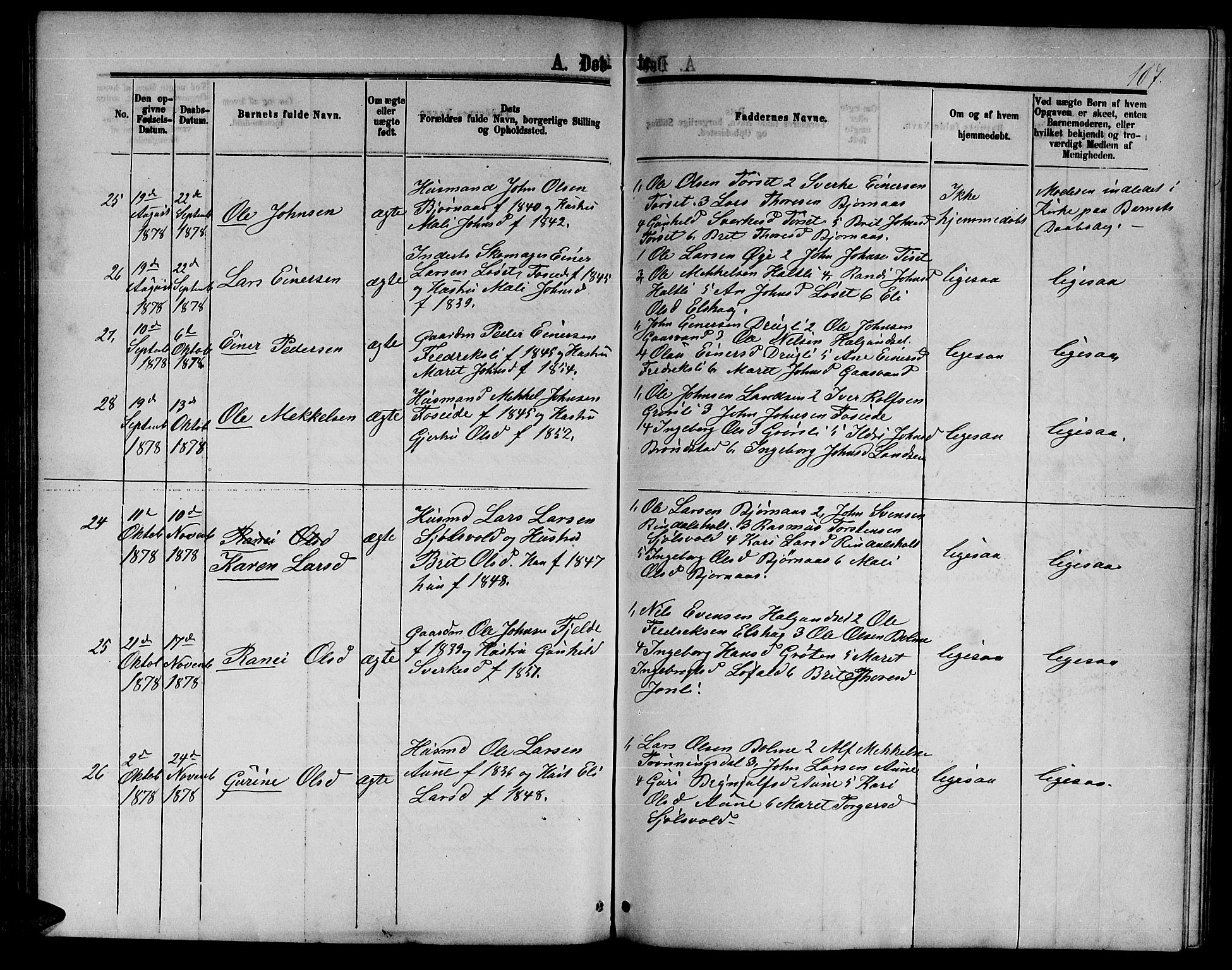 Ministerialprotokoller, klokkerbøker og fødselsregistre - Møre og Romsdal, AV/SAT-A-1454/598/L1076: Parish register (copy) no. 598C01, 1867-1878, p. 107