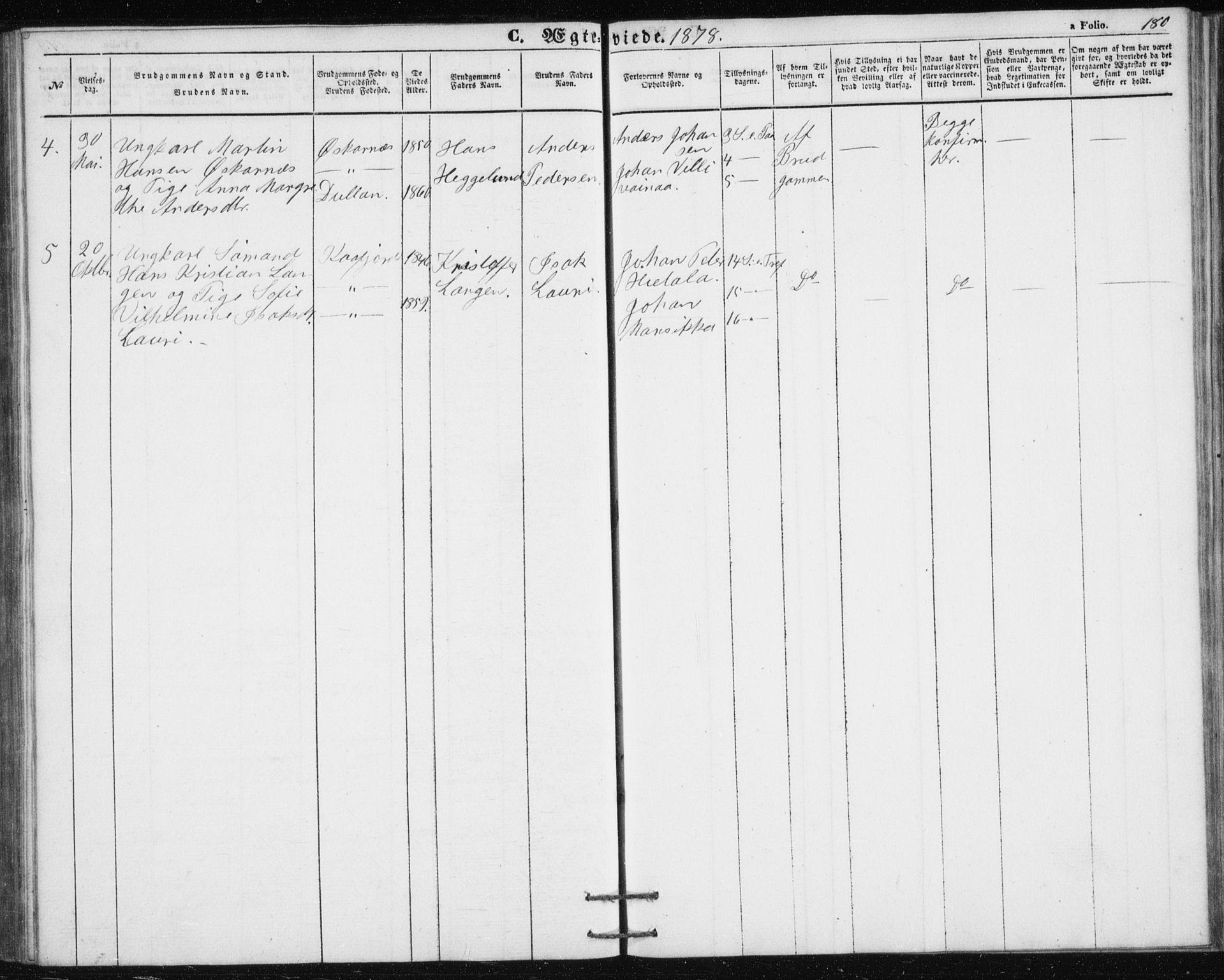 Alta sokneprestkontor, AV/SATØ-S-1338/H/Hb/L0002.klokk: Parish register (copy) no. 2, 1856-1880, p. 180