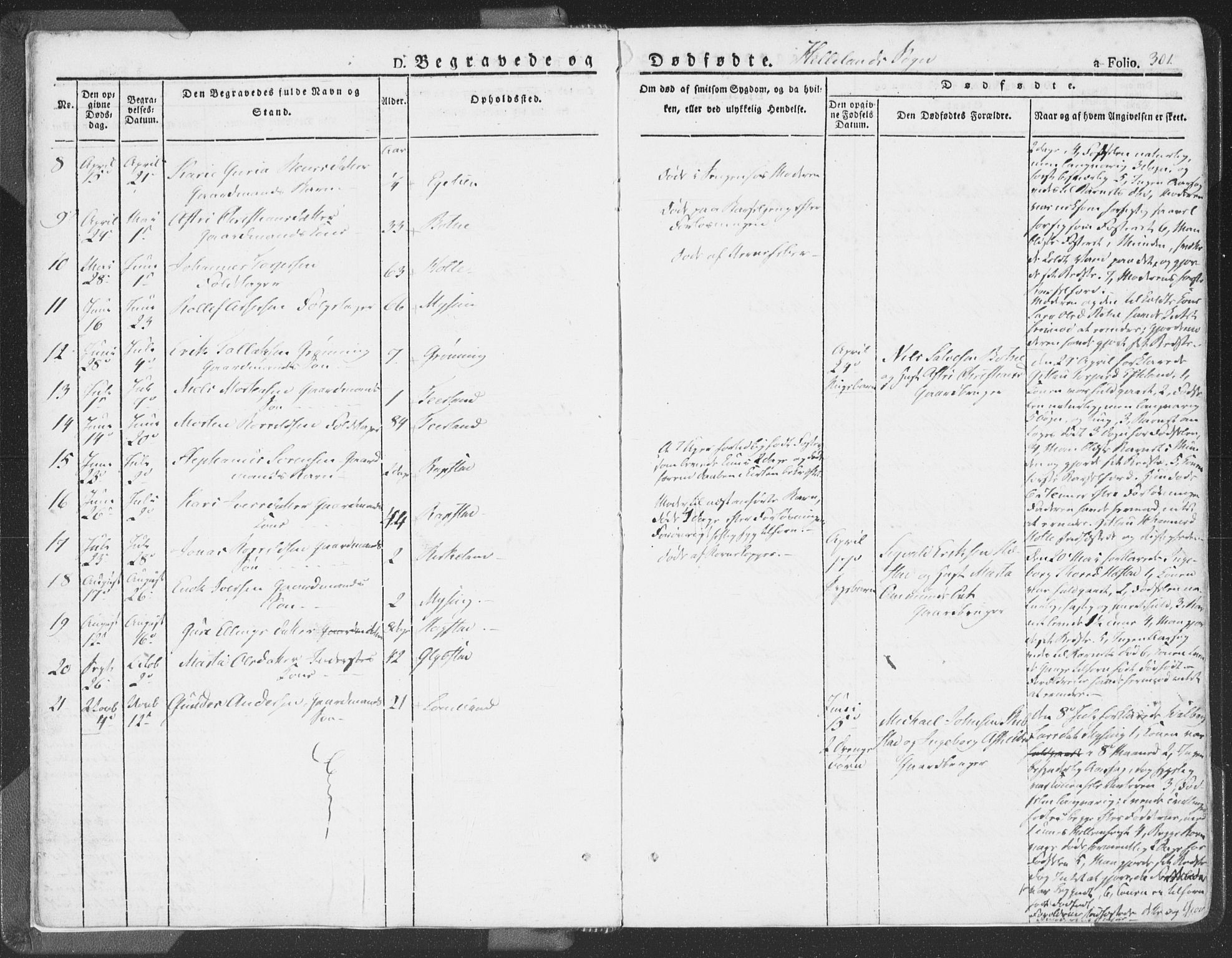 Helleland sokneprestkontor, AV/SAST-A-101810: Parish register (official) no. A 6.2, 1834-1863, p. 301