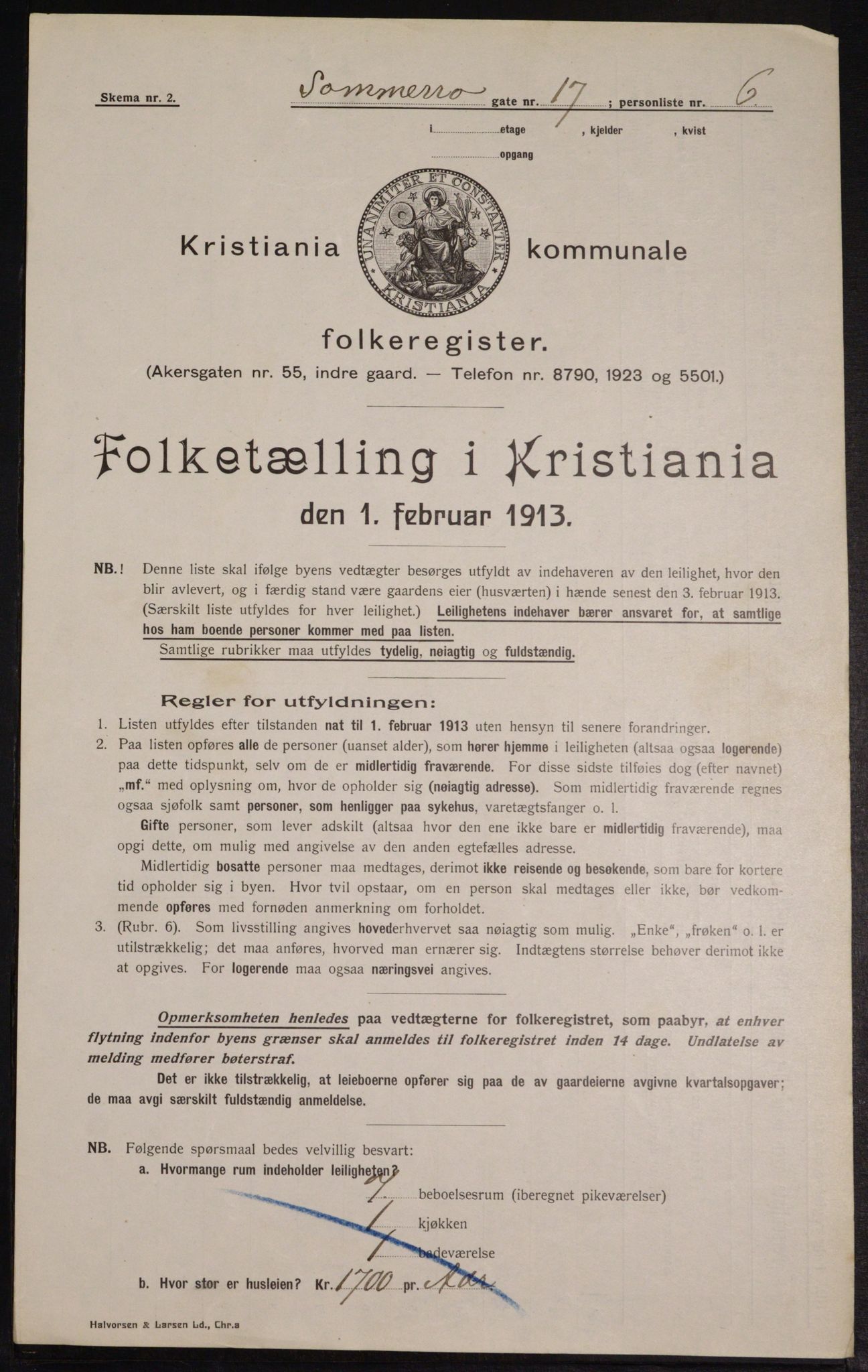 OBA, Municipal Census 1913 for Kristiania, 1913, p. 99775