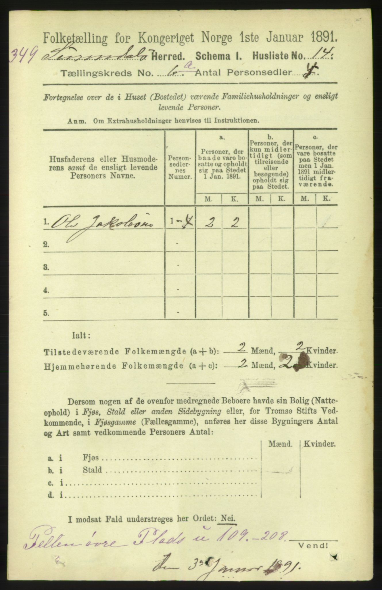 RA, 1891 census for 1566 Surnadal, 1891, p. 1668