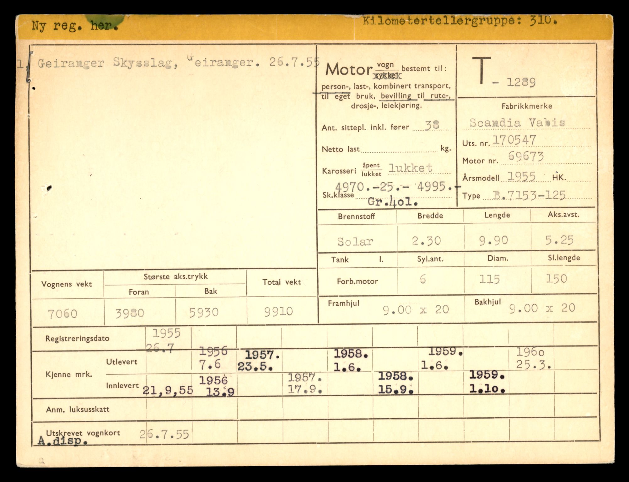 Møre og Romsdal vegkontor - Ålesund trafikkstasjon, SAT/A-4099/F/Fe/L0011: Registreringskort for kjøretøy T 1170 - T 1289, 1927-1998, p. 2256