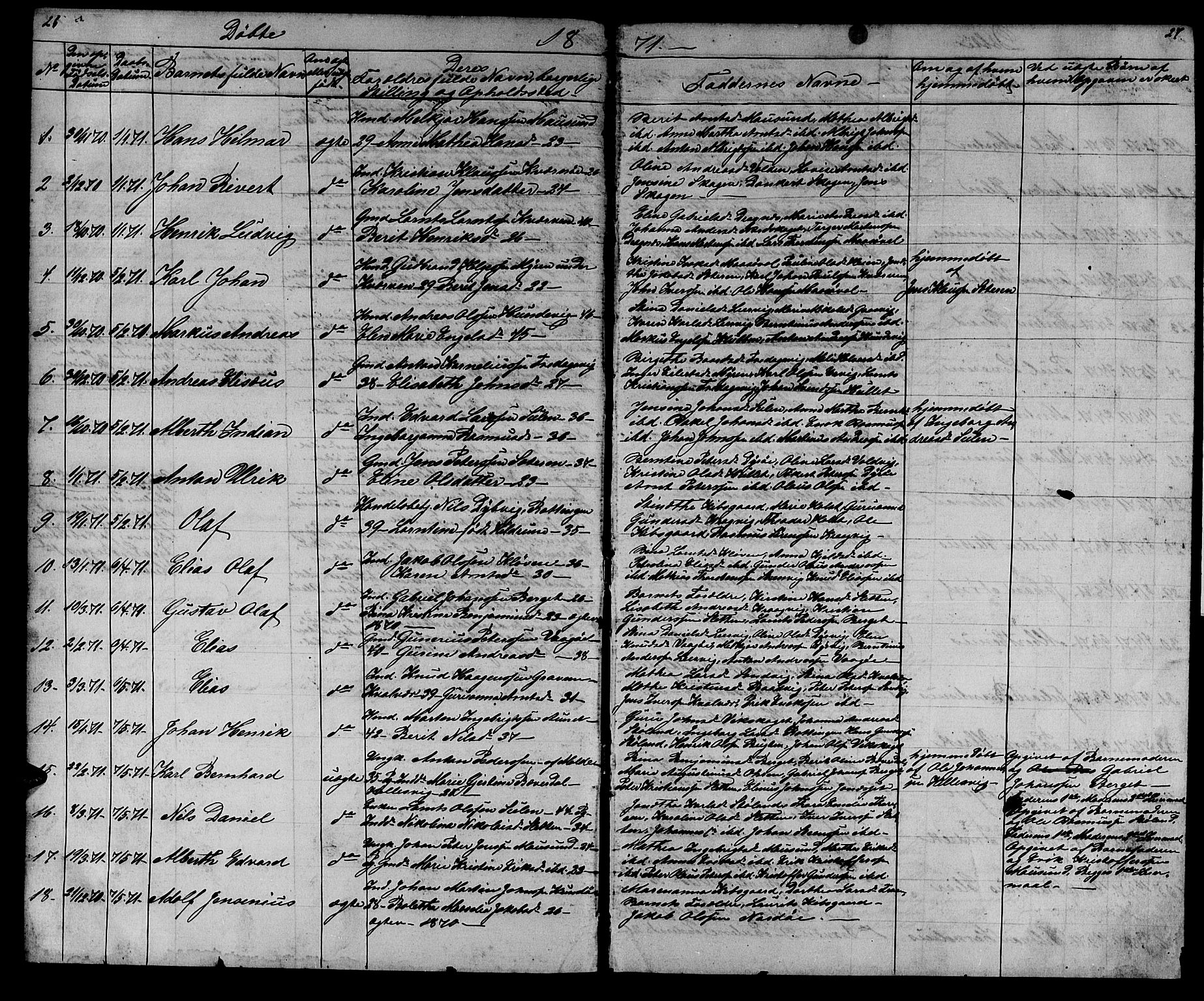 Ministerialprotokoller, klokkerbøker og fødselsregistre - Sør-Trøndelag, SAT/A-1456/640/L0583: Parish register (copy) no. 640C01, 1866-1877, p. 26-27