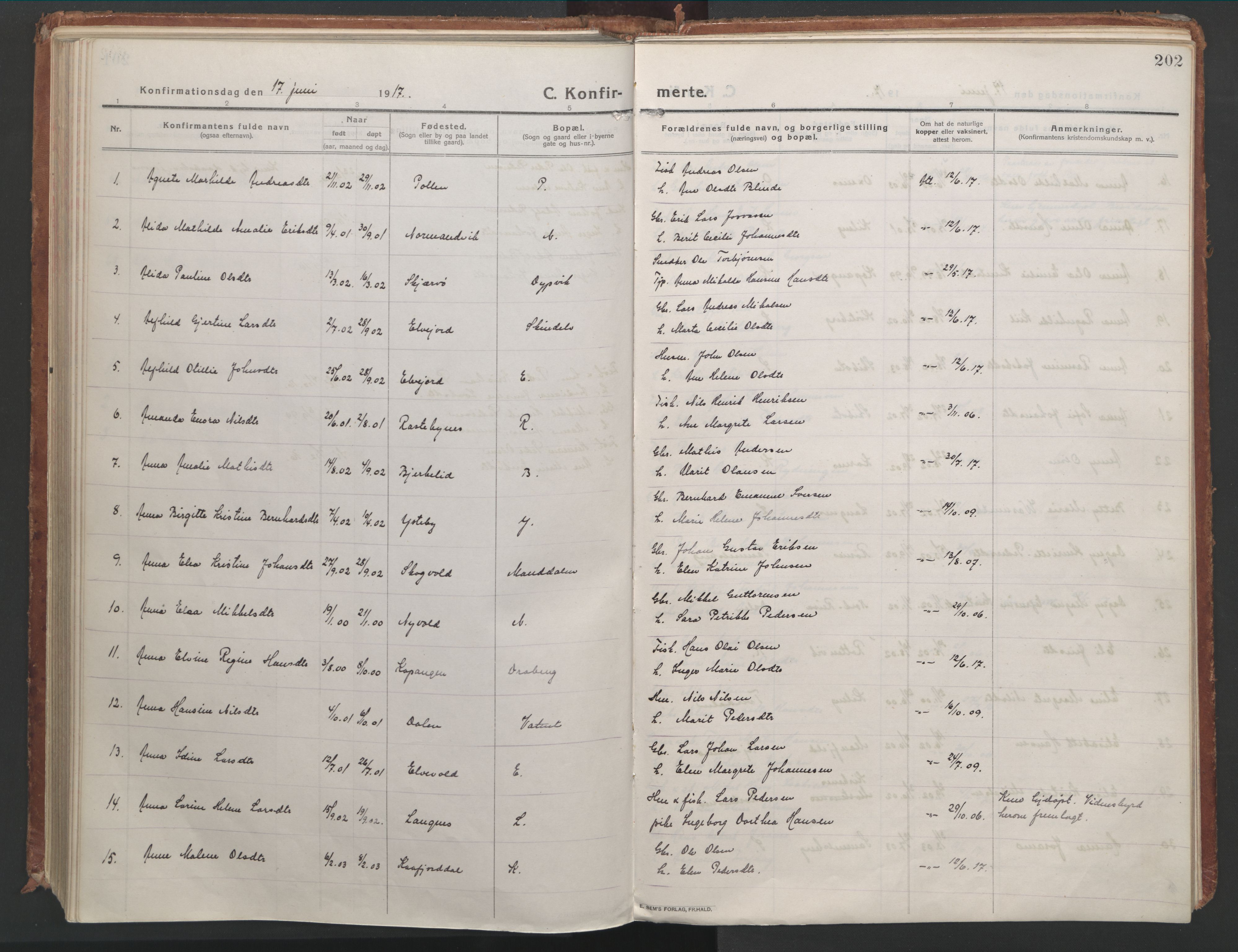 Lyngen sokneprestembete, AV/SATØ-S-1289/H/He/Hea/L0012kirke: Parish register (official) no. 12, 1914-1923, p. 202