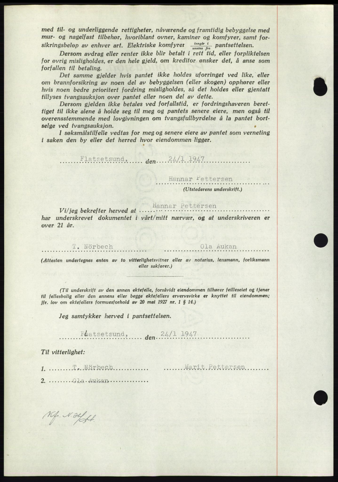 Nordmøre sorenskriveri, AV/SAT-A-4132/1/2/2Ca: Mortgage book no. B95, 1946-1947, Diary no: : 214/1947