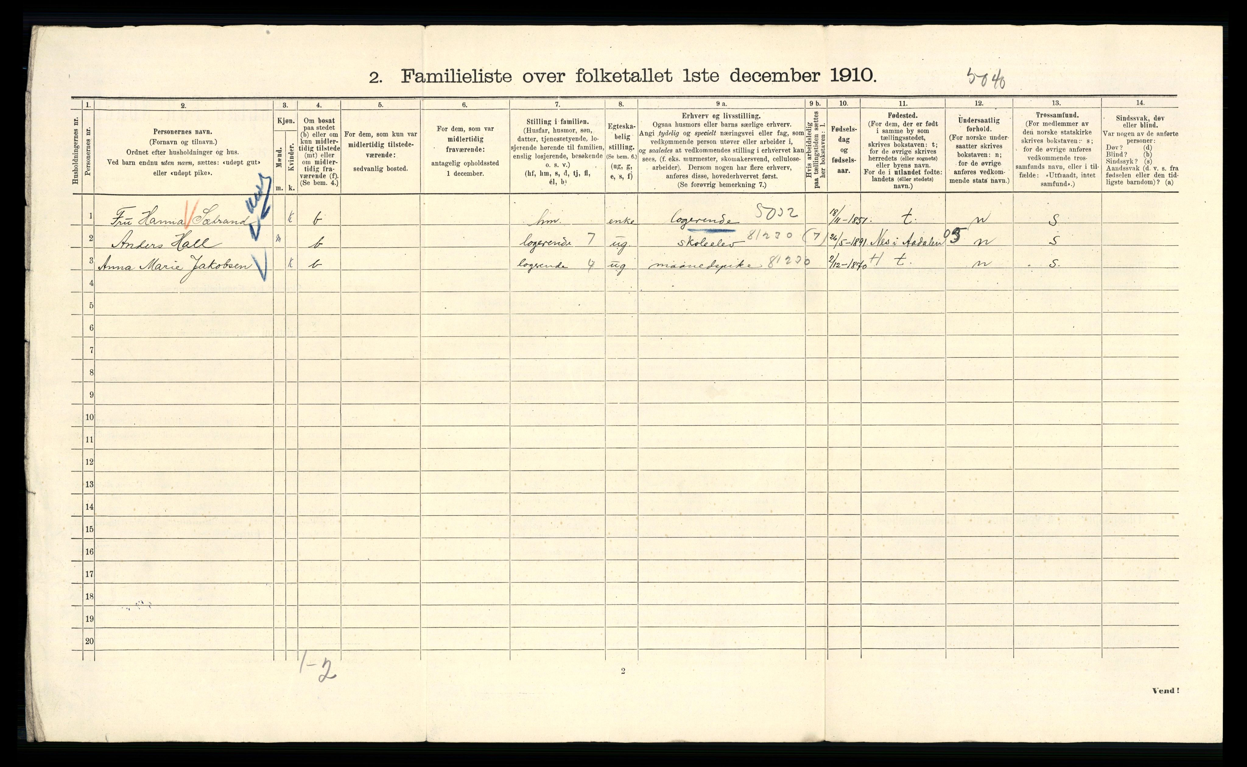 RA, 1910 census for Kristiania, 1910, p. 62800