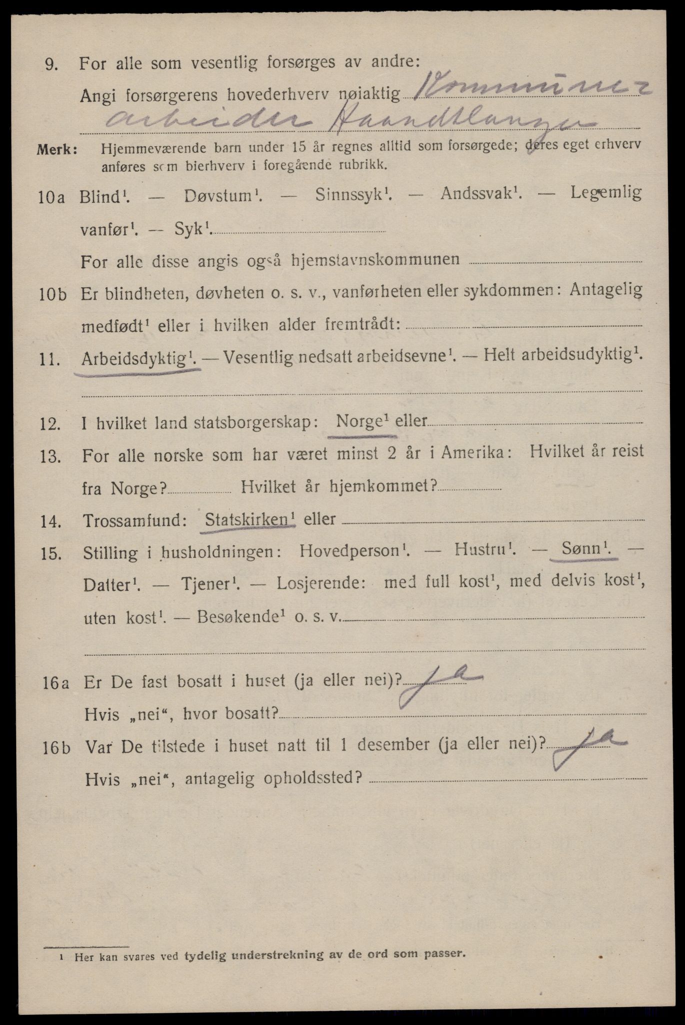 SAST, 1920 census for Sandnes, 1920, p. 7553