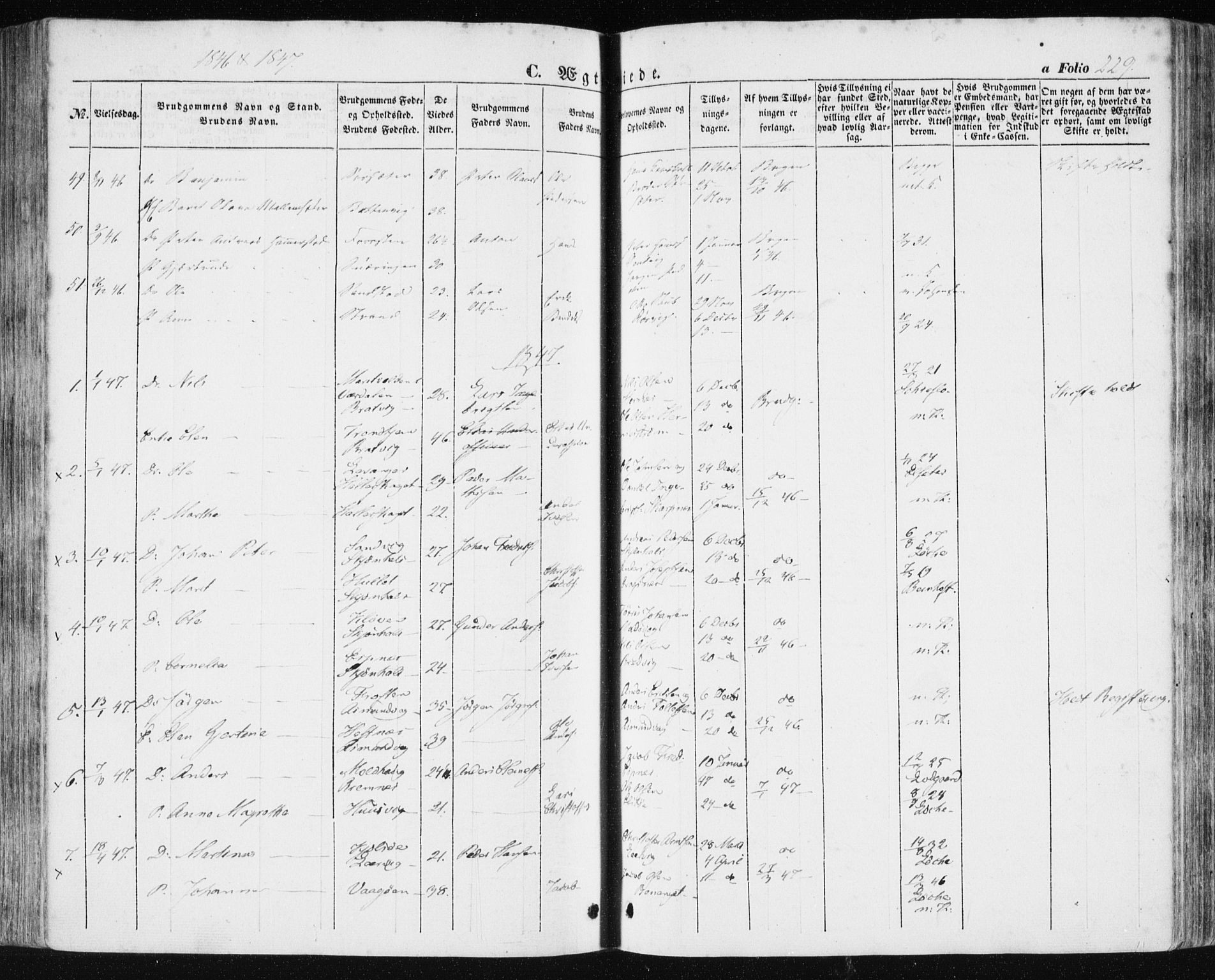 Ministerialprotokoller, klokkerbøker og fødselsregistre - Sør-Trøndelag, SAT/A-1456/634/L0529: Parish register (official) no. 634A05, 1843-1851, p. 229