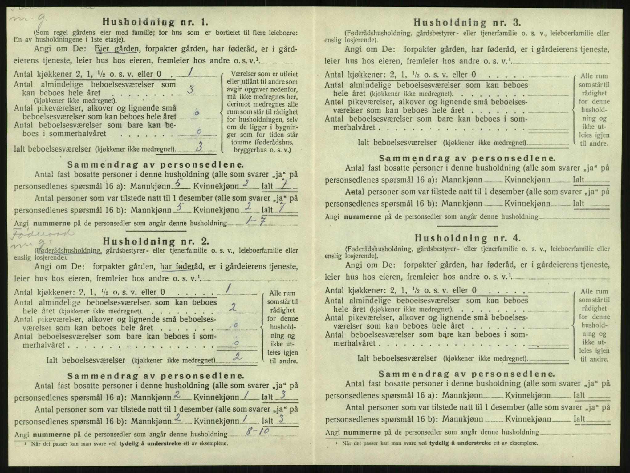 SAT, 1920 census for Ogndal, 1920, p. 36