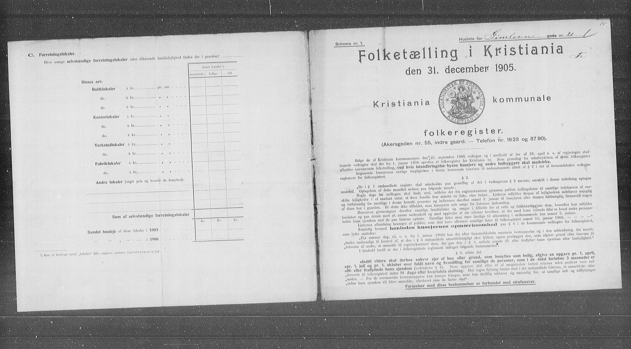 OBA, Municipal Census 1905 for Kristiania, 1905, p. 15032