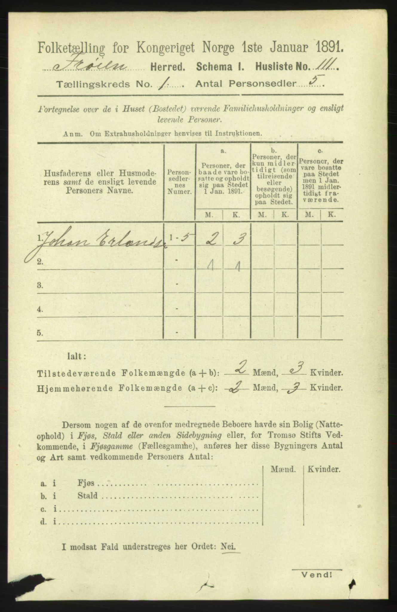 RA, 1891 census for 1619 Frøya, 1891, p. 138