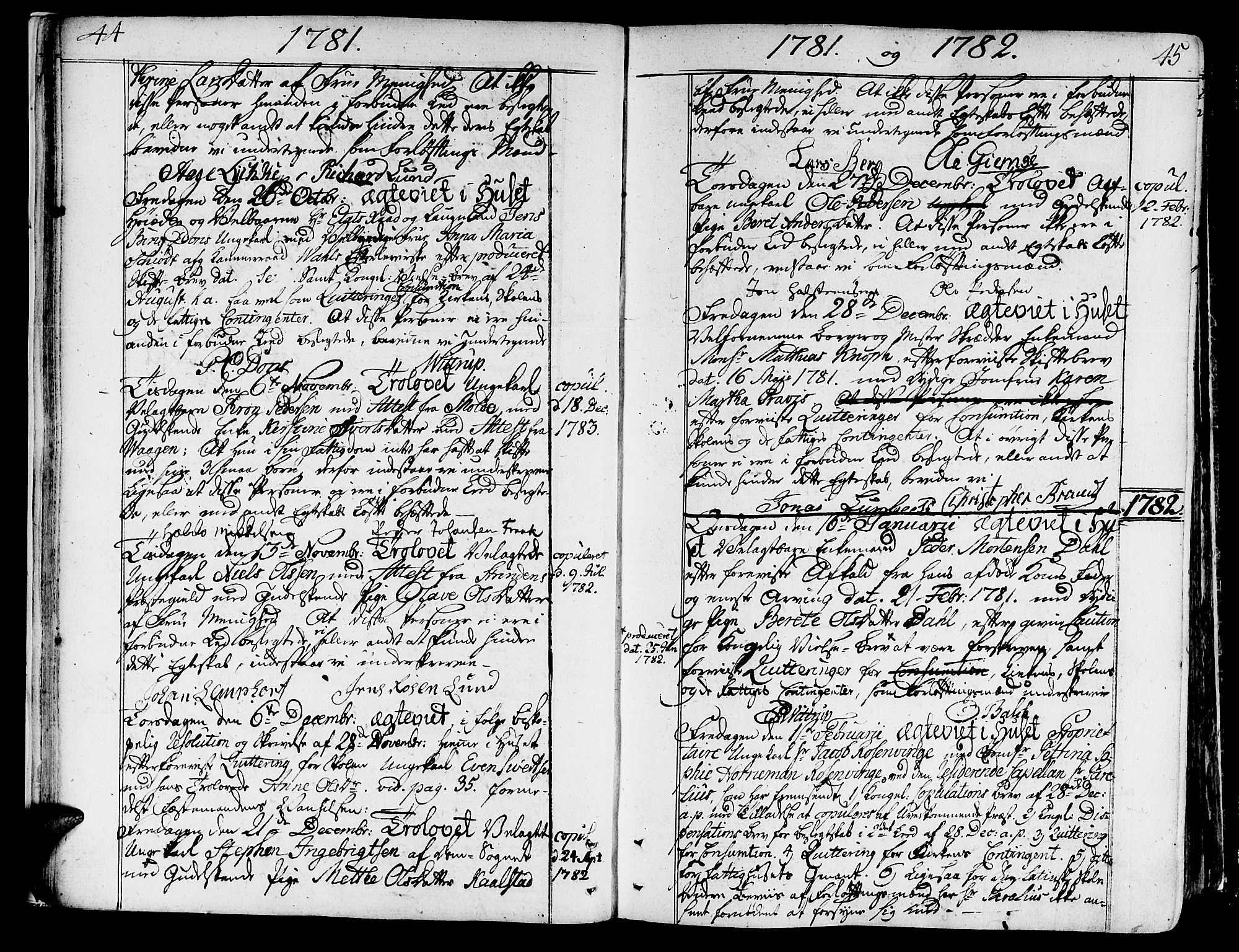 Ministerialprotokoller, klokkerbøker og fødselsregistre - Sør-Trøndelag, SAT/A-1456/602/L0105: Parish register (official) no. 602A03, 1774-1814, p. 44-45