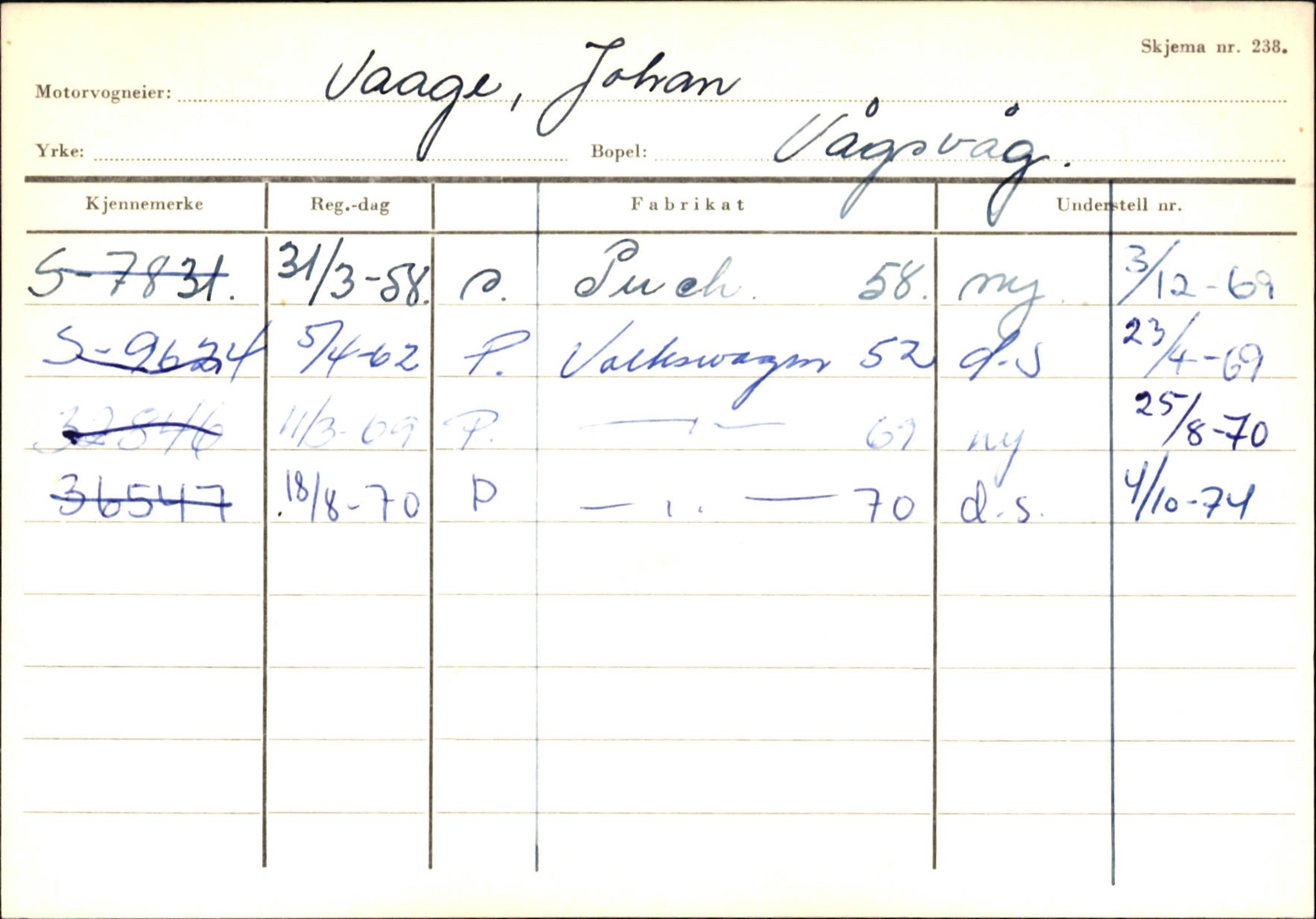 Statens vegvesen, Sogn og Fjordane vegkontor, SAB/A-5301/4/F/L0145: Registerkort Vågsøy S-Å. Årdal I-P, 1945-1975, p. 718