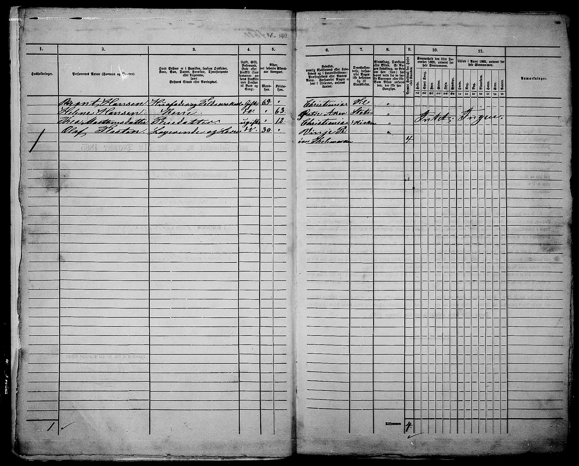 RA, 1865 census for Kristiania, 1865, p. 3636