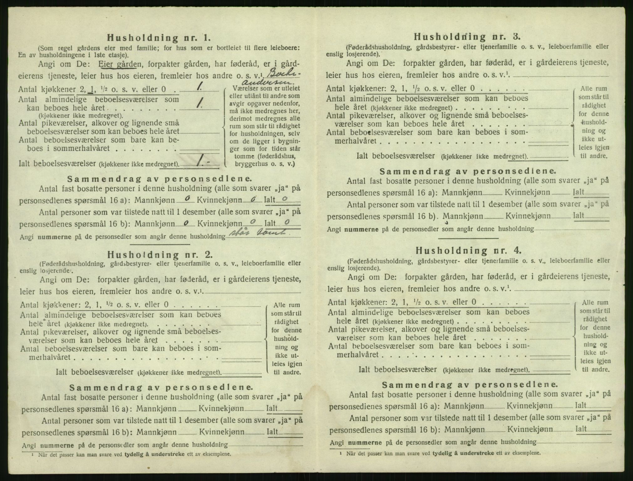 SAK, 1920 census for Holt, 1920, p. 427