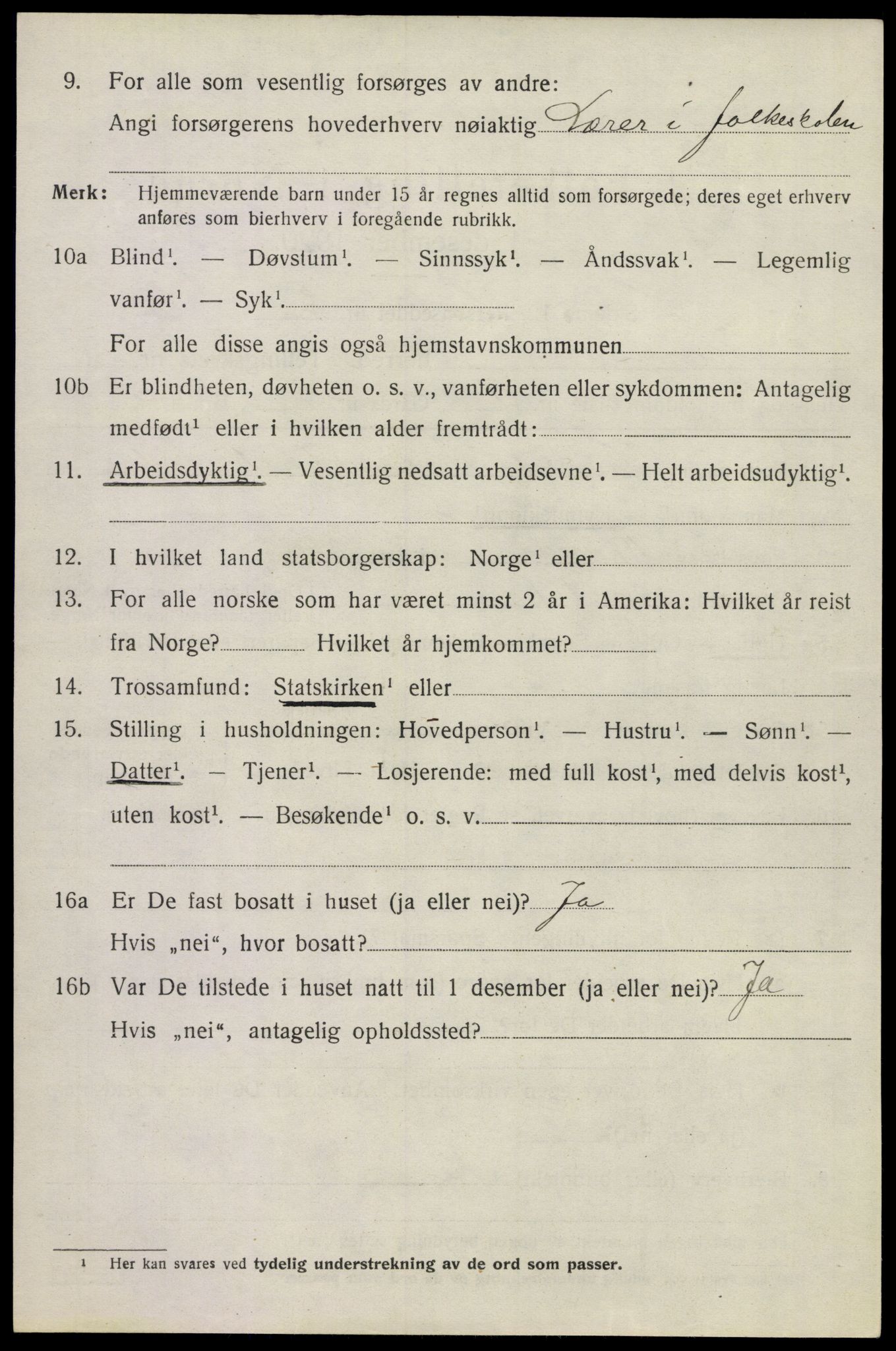 SAKO, 1920 census for Sem, 1920, p. 5266