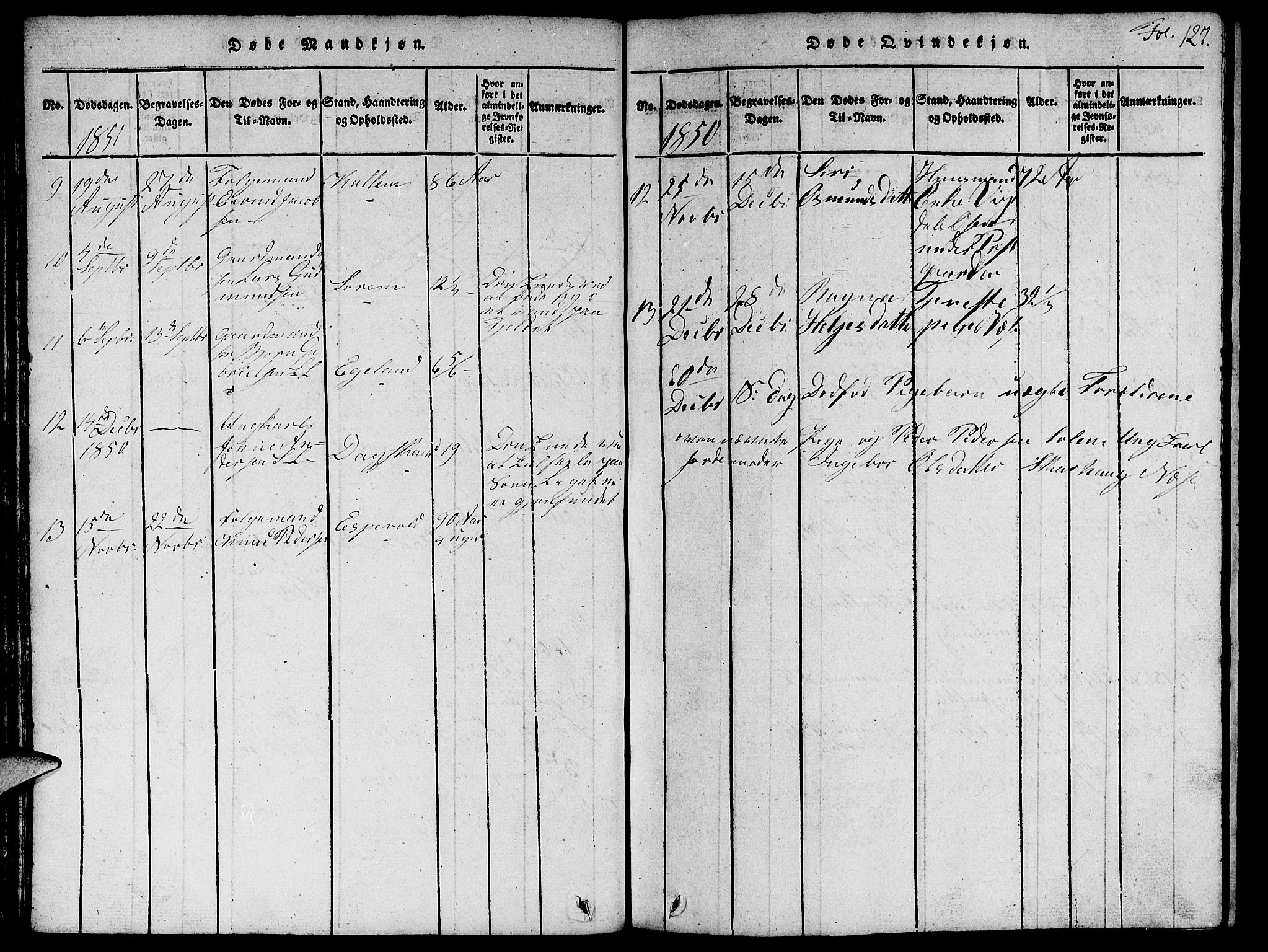 Vikedal sokneprestkontor, AV/SAST-A-101840/01/V: Parish register (copy) no. B 1, 1816-1853, p. 127