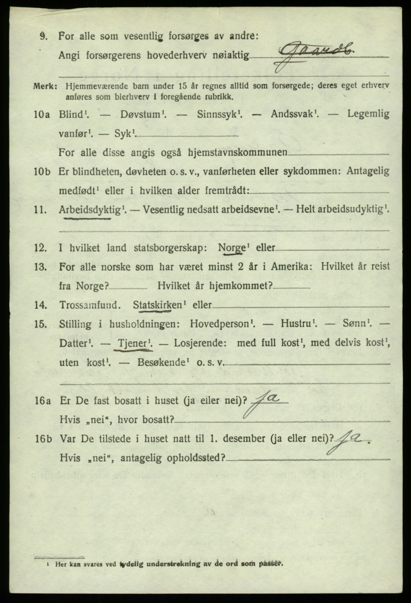 SAB, 1920 census for Åsane, 1920, p. 4098