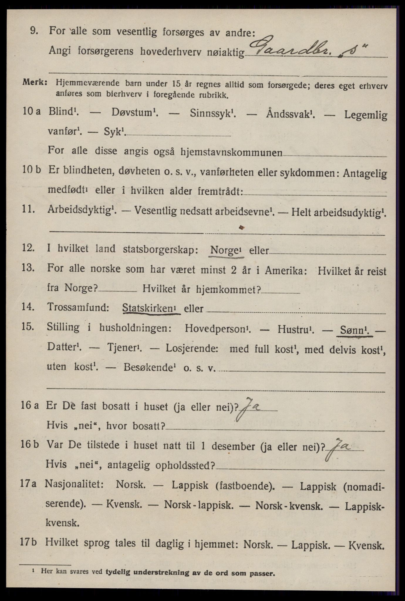 SAT, 1920 census for Soknedal, 1920, p. 1229